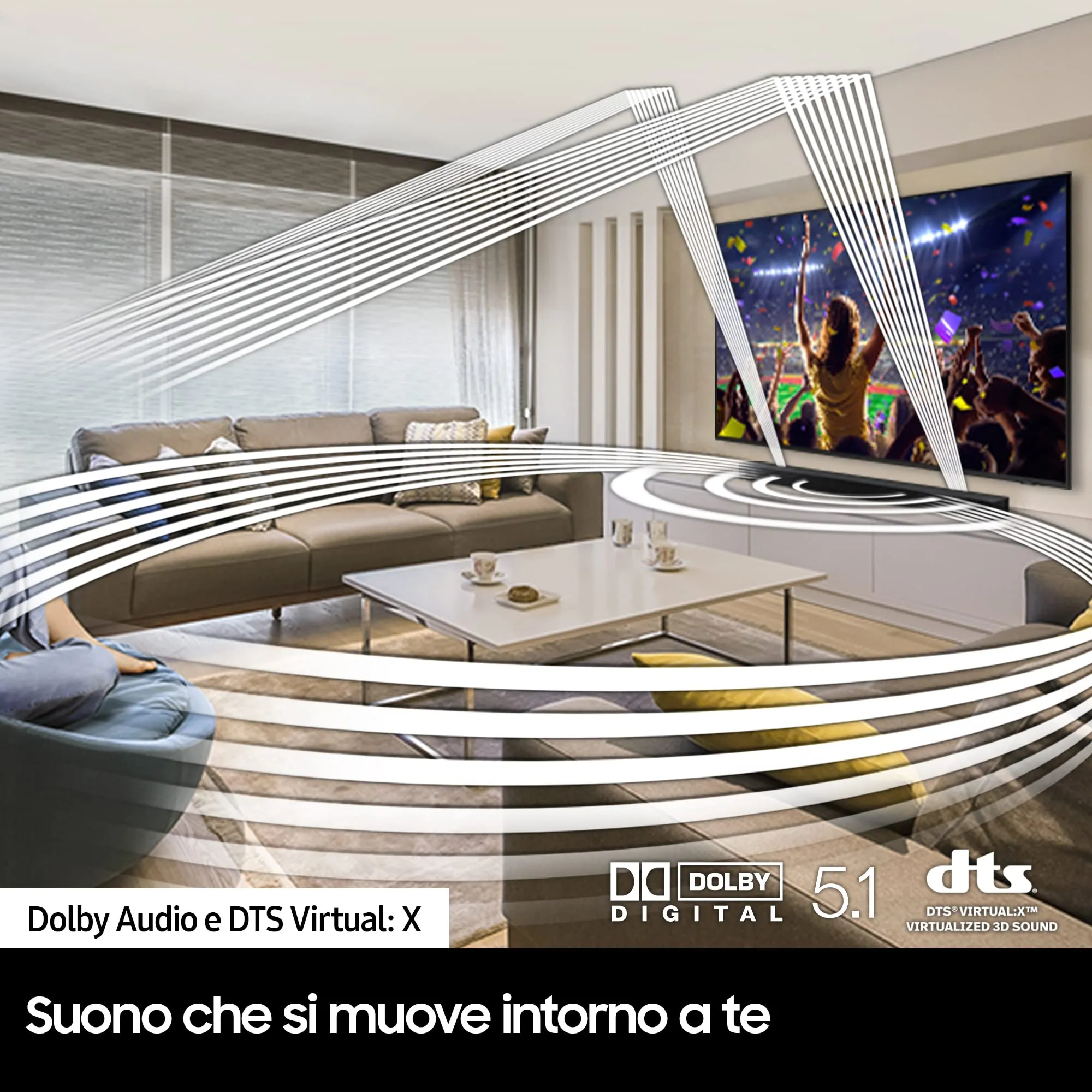 Samsung HW-B650/ZF Soundbar with Subwoofer, 3.1 Channel 430W, 2022 - immagine 5