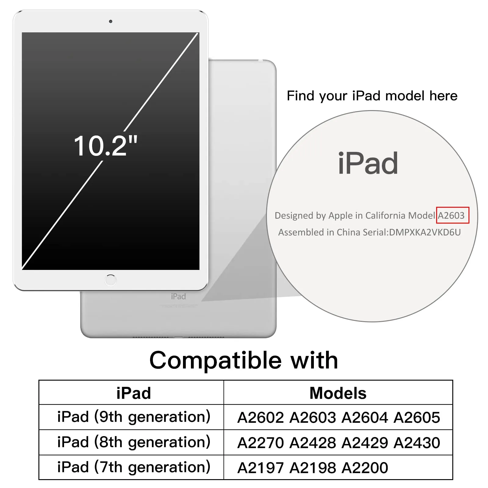 JETech Custodia per iPad 10,2" (9ª/8ª/7ª Gen), Nero - immagine 2