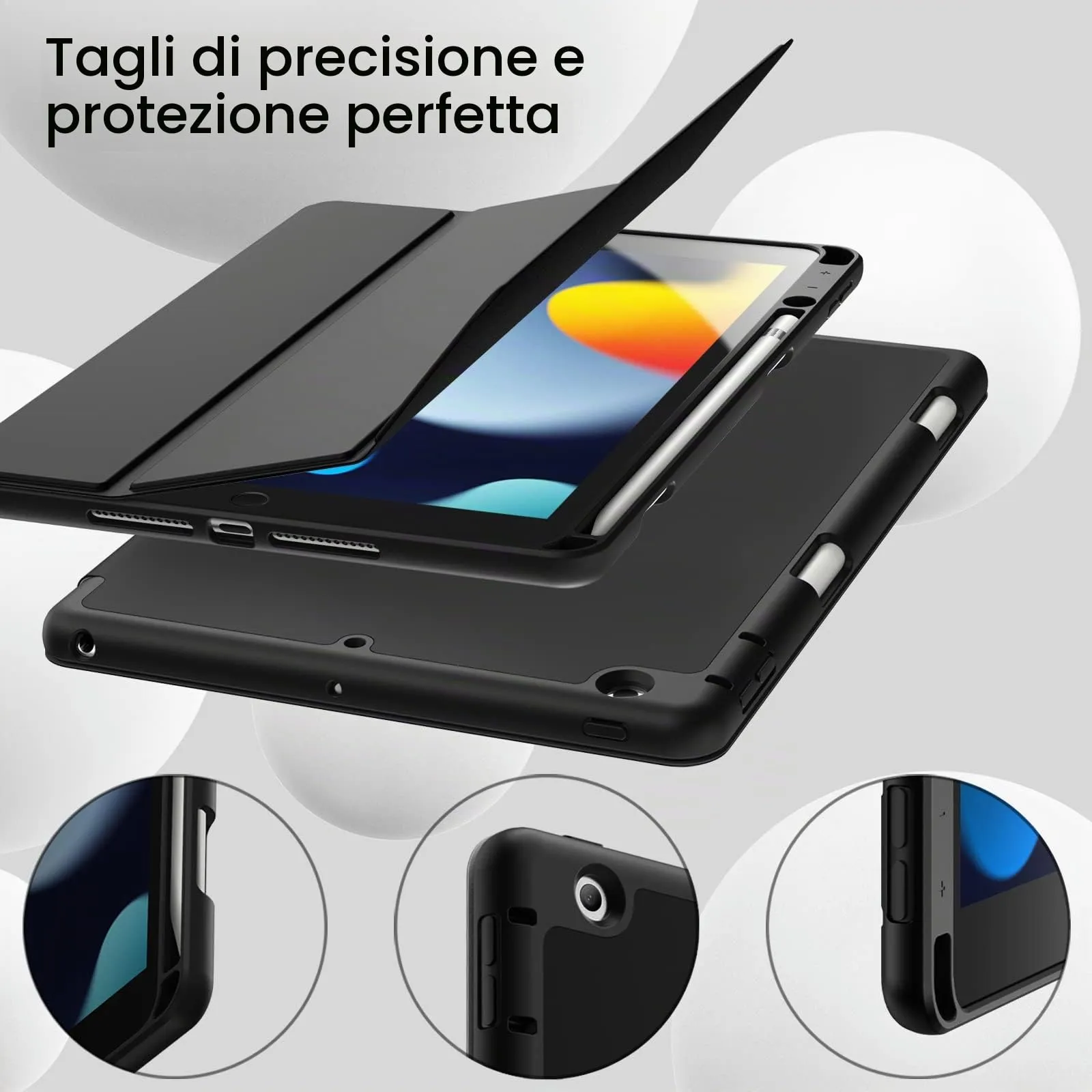 JETech Custodia per iPad 10,2" (9ª/8ª/7ª Gen), Nero - immagine 8