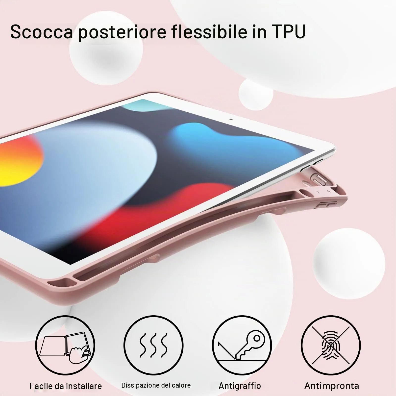 JETech Custodia per iPad 9ª/8ª/7ª Gen 10,2", Oro Rosa - immagine 3