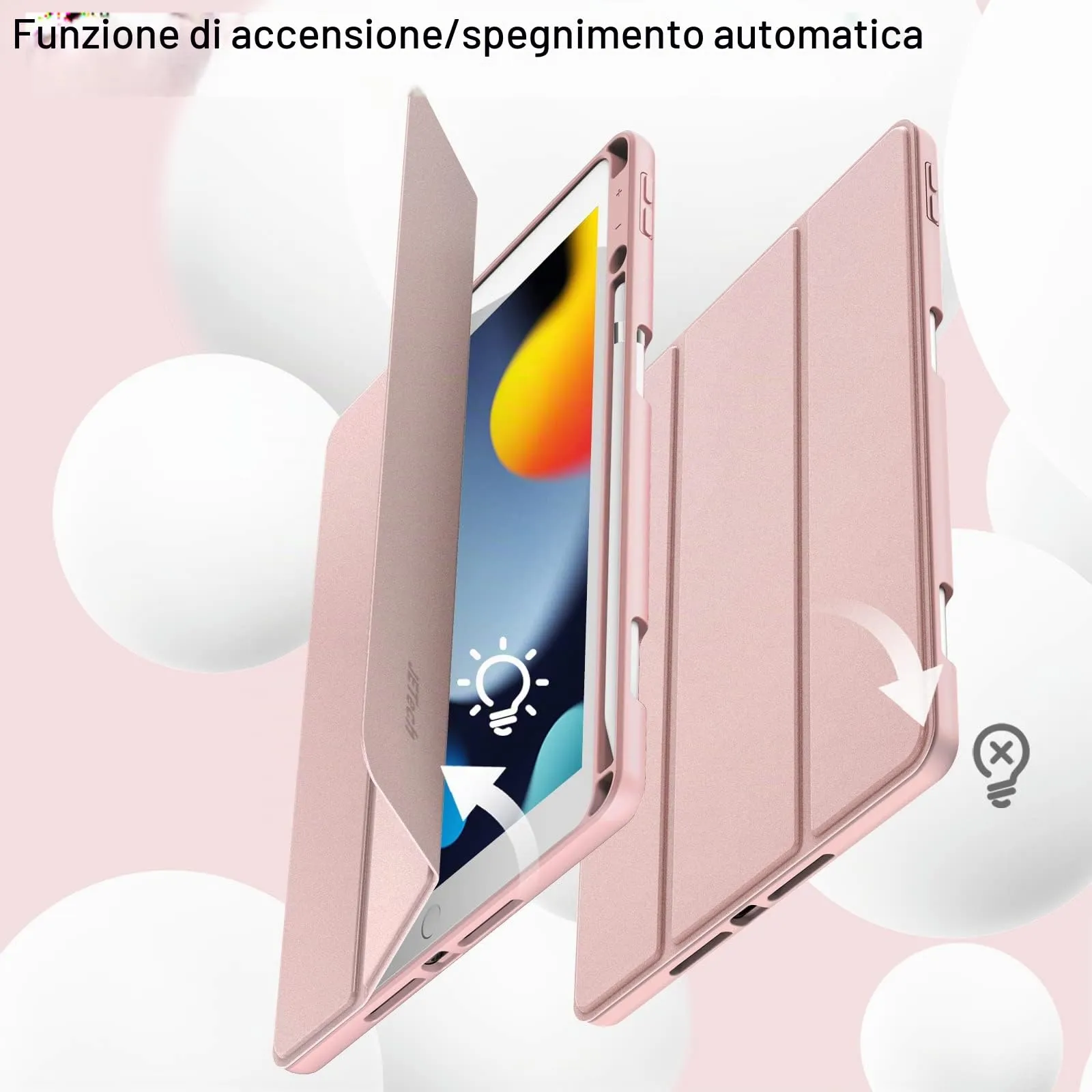 JETech Custodia per iPad 9ª/8ª/7ª Gen 10,2", Oro Rosa - immagine 6