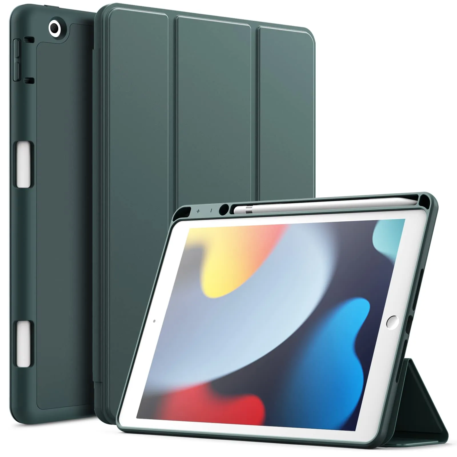 JETech Custodia per iPad 9ª/8ª/7ª Gen 10,2", Verde Nebbioso - immagine 1