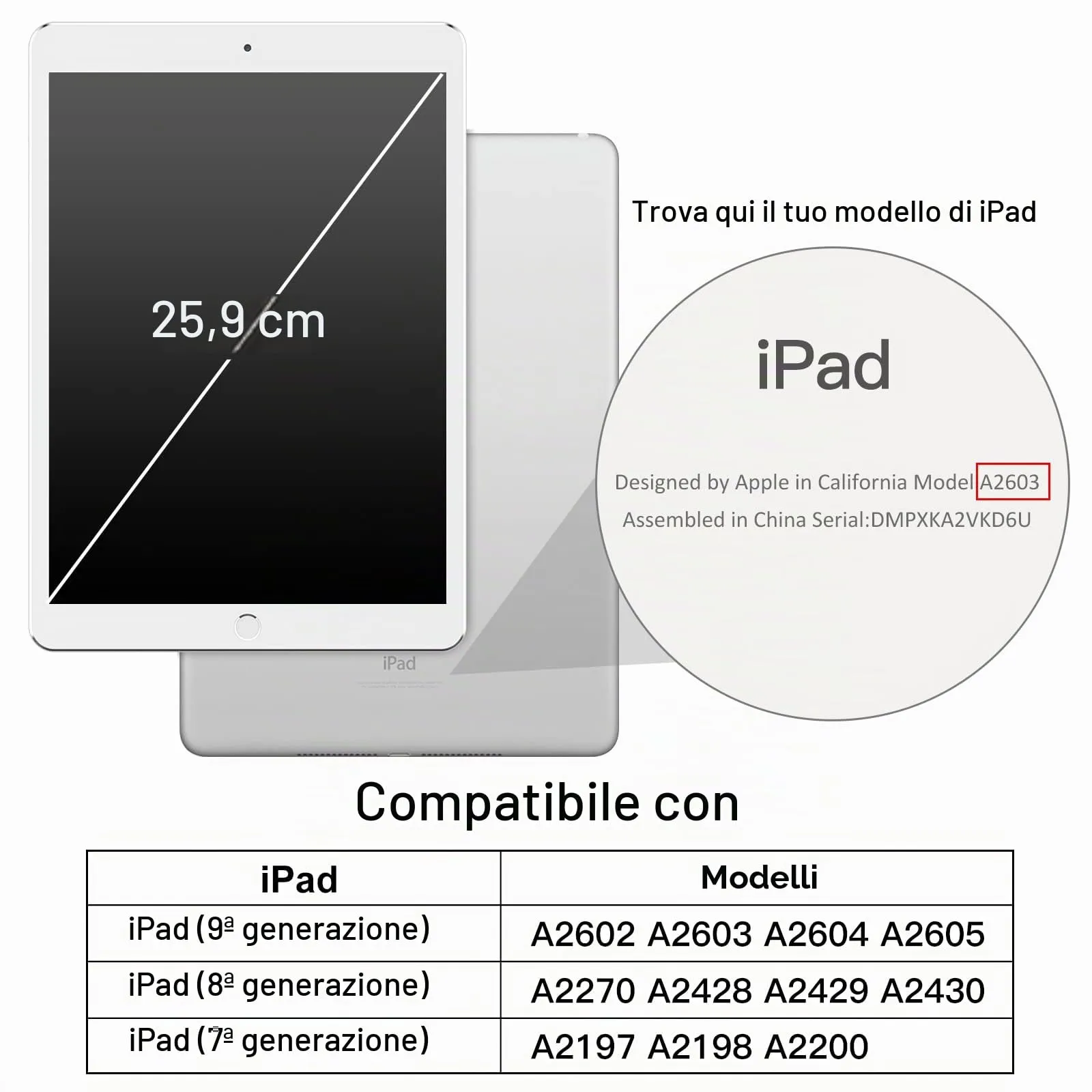 JETech Custodia per iPad 9ª/8ª/7ª Gen 10,2", Verde Nebbioso - immagine 2
