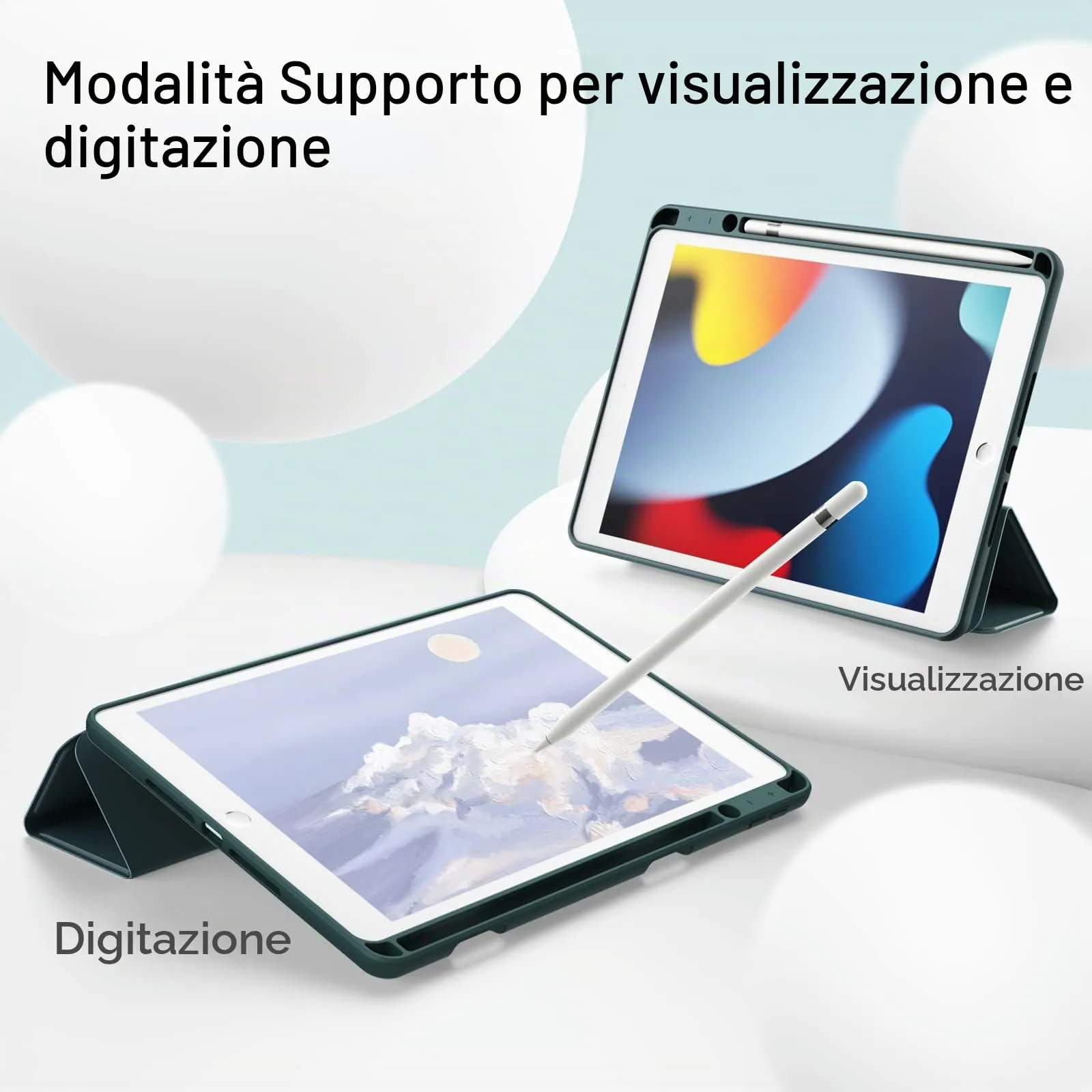 JETech Custodia per iPad 9ª/8ª/7ª Gen 10,2", Verde Nebbioso - immagine 7