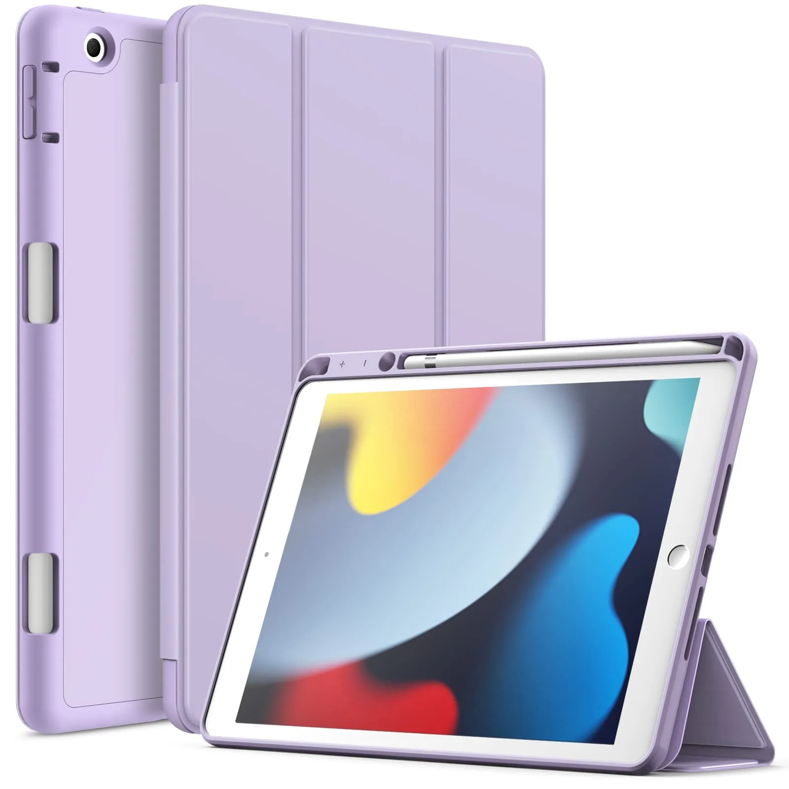 JETech Custodia per iPad 9ª/8ª/7ª Gen 10,2", Viola Chiaro - immagine 1