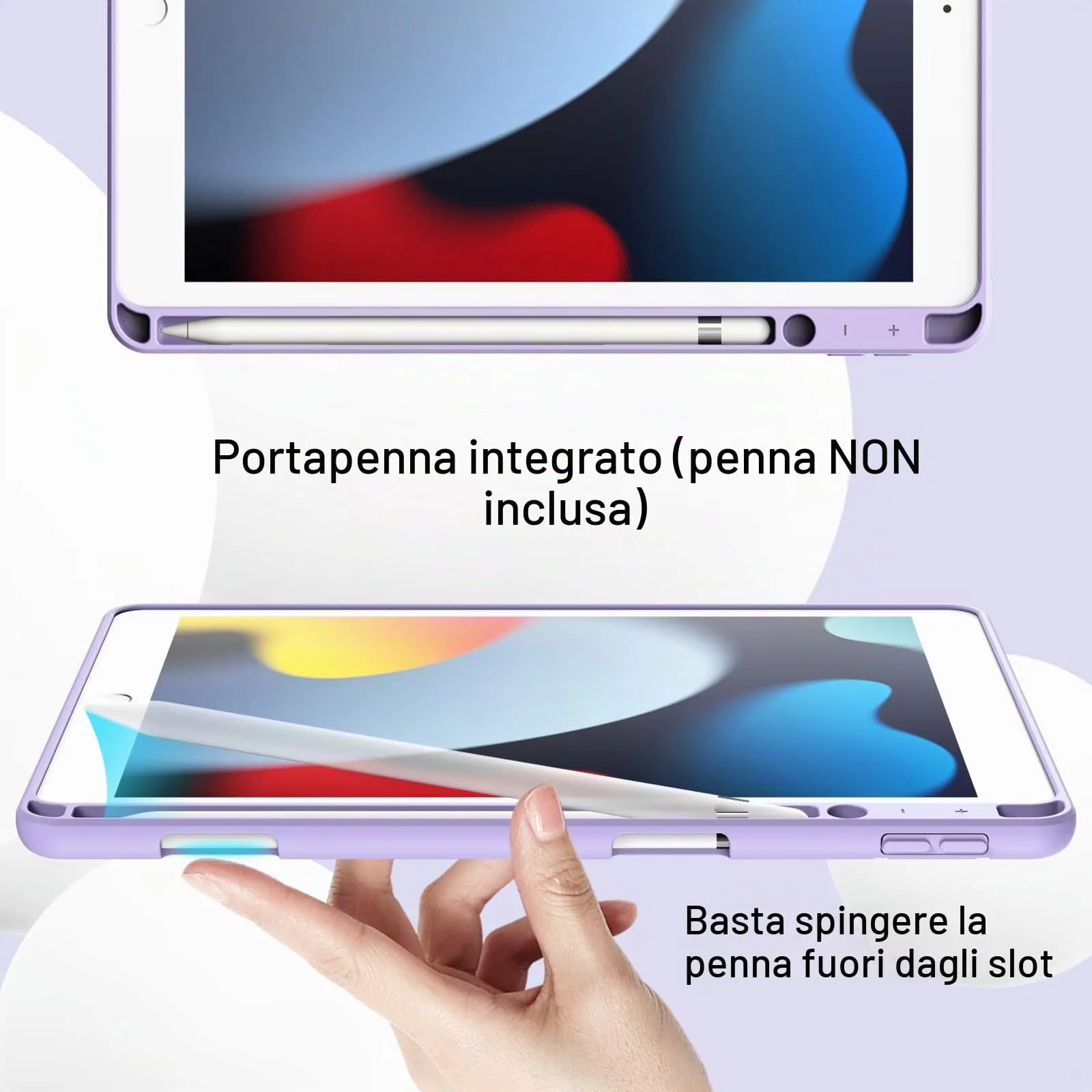 JETech Custodia per iPad 9ª/8ª/7ª Gen 10,2", Viola Chiaro - immagine 5