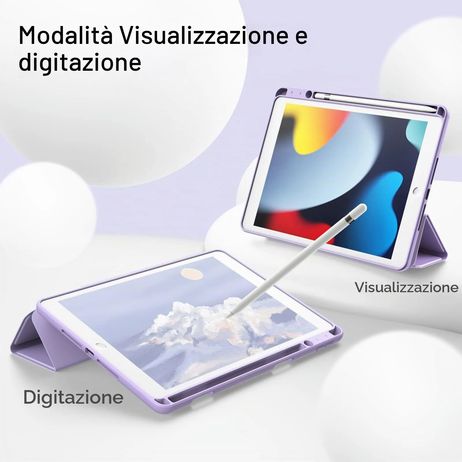 JETech Custodia per iPad 9ª/8ª/7ª Gen 10,2", Viola Chiaro - immagine 7