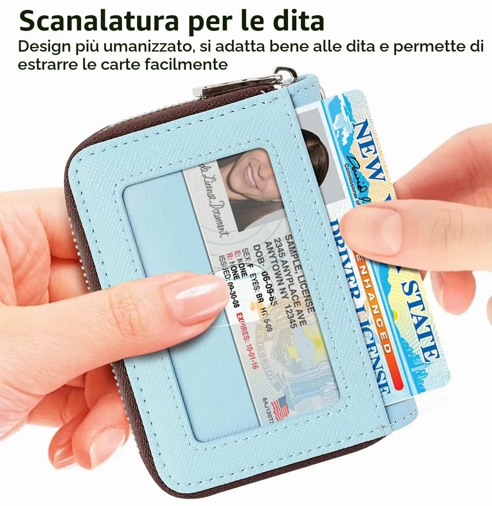 FurArt Portafoglio Porta Carte di Credito con Blocco RFID e Portachiavi - immagine 2