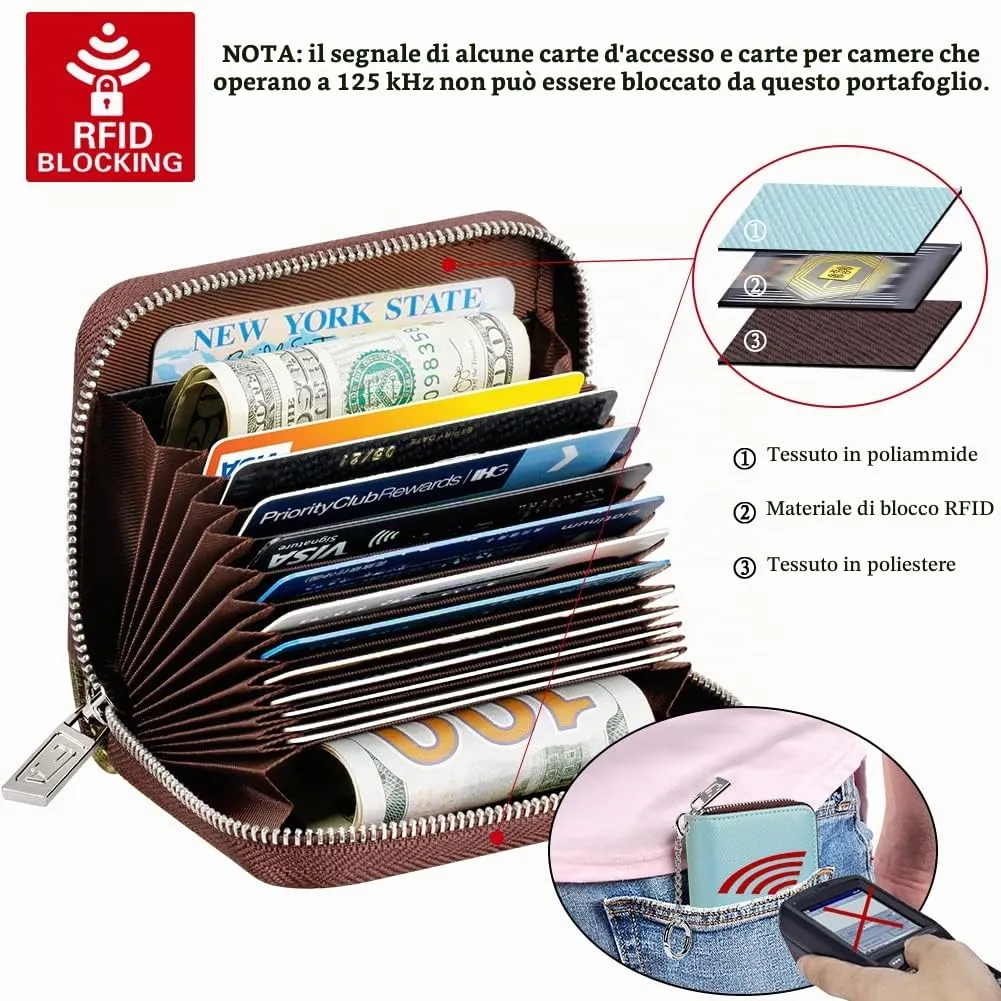 FurArt Portafoglio Porta Carte di Credito con Blocco RFID e Portachiavi - immagine 5
