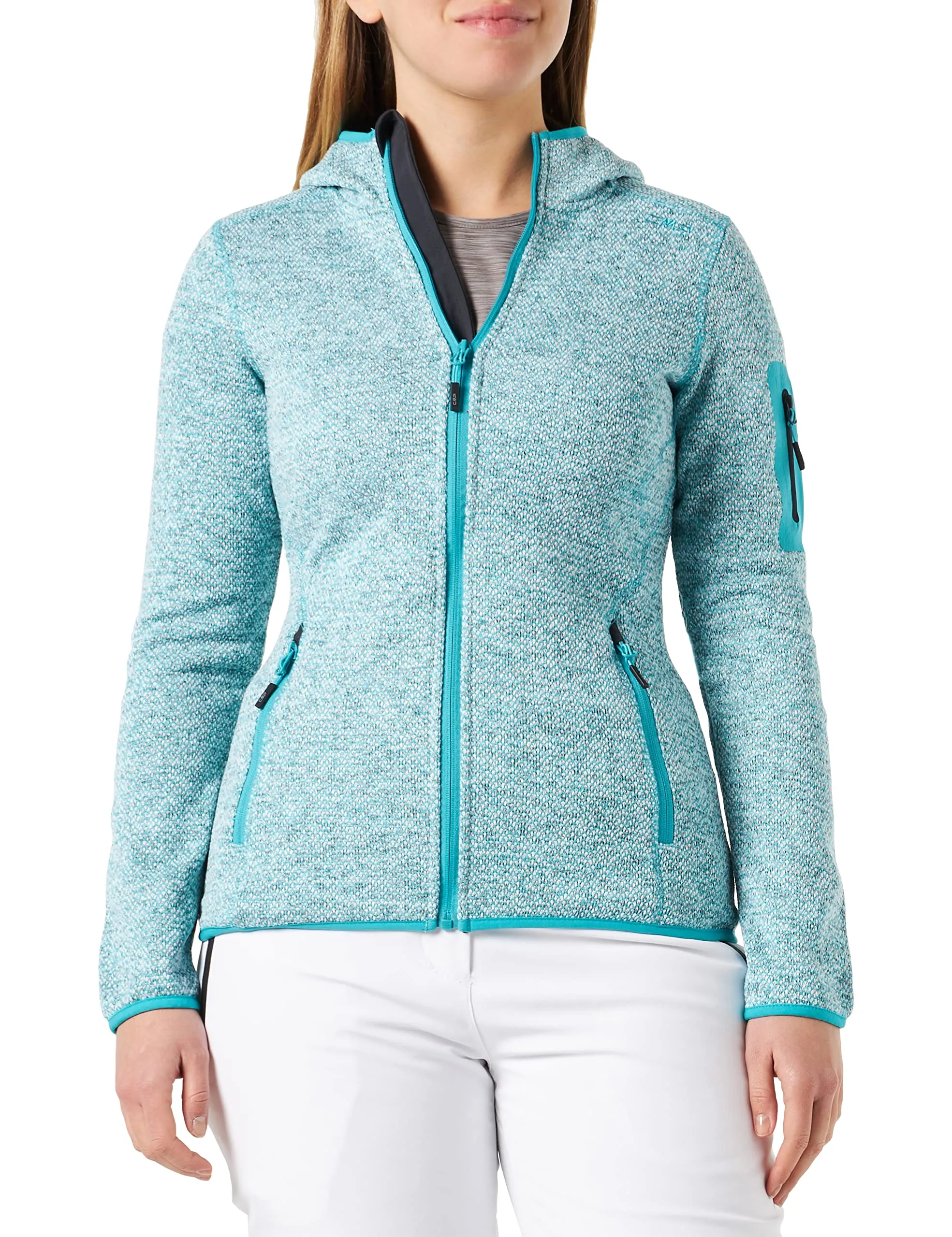 CMP Giacca Knit-tech Donna, Lagoon White, 42 - immagine 2