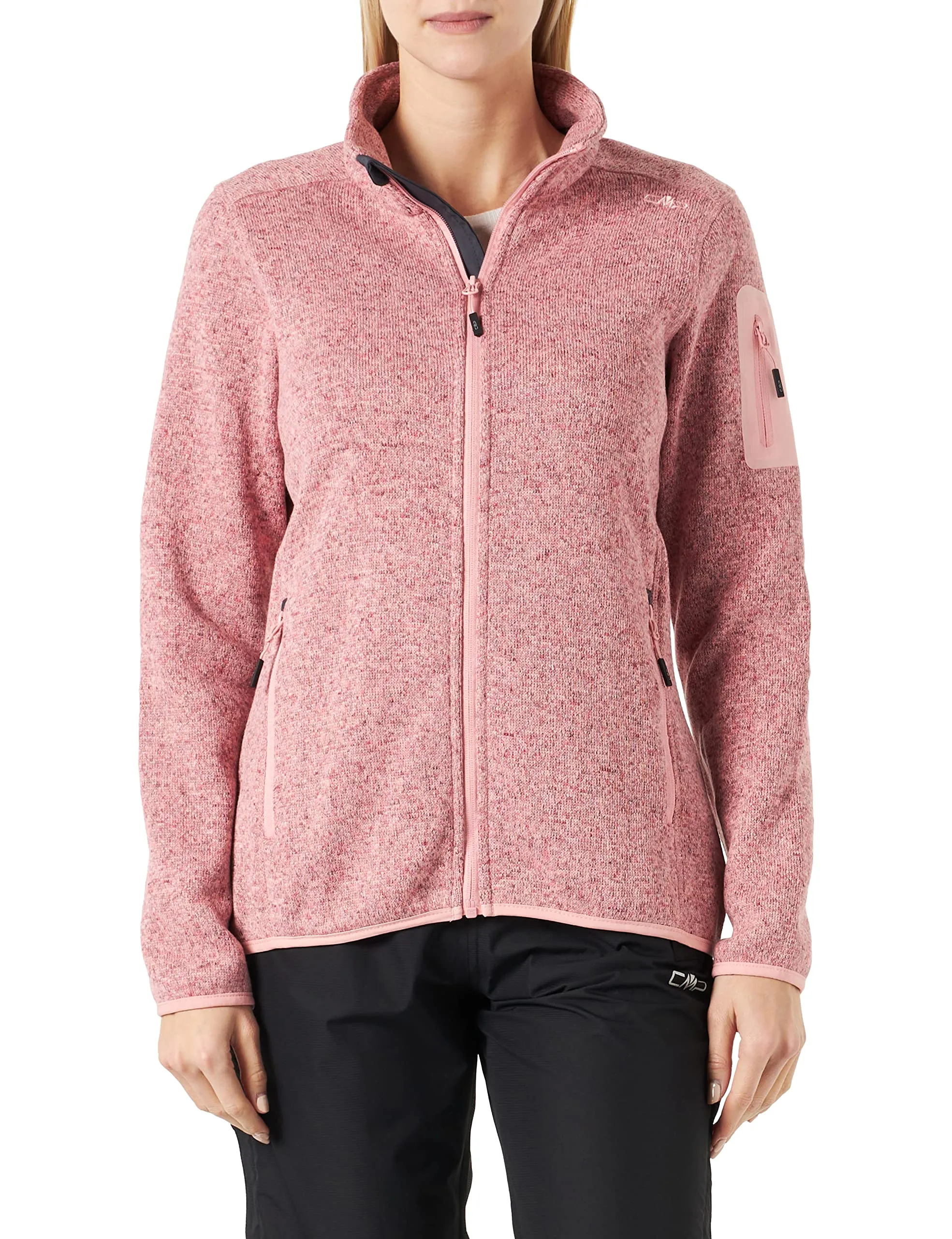 CMP Giacca Knit-tech da Donna con Cappuccio, Peach-Desert Rose, 42 - immagine 2