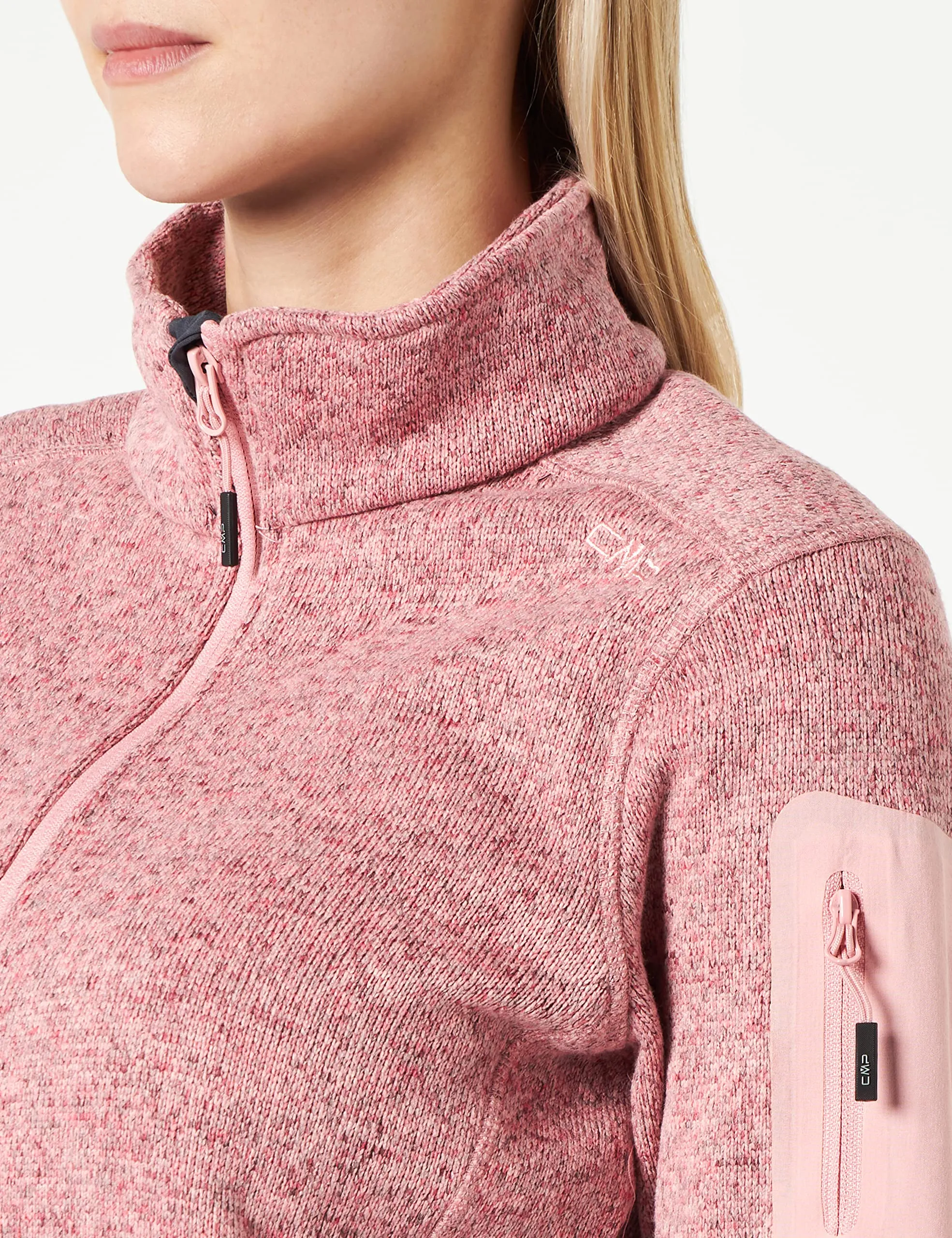 CMP Giacca Knit-tech da Donna con Cappuccio, Peach-Desert Rose, 42 - immagine 3