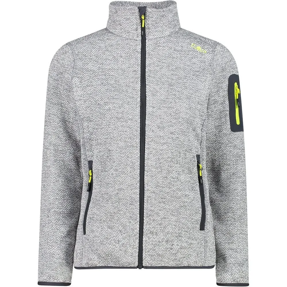 CMP Giacca Knit-tech da Donna, Grey/Lime, 44 - immagine 1