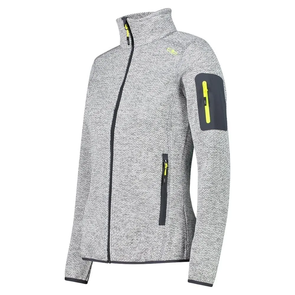 CMP Giacca Knit-tech da Donna, Grey/Lime, 44 - immagine 5