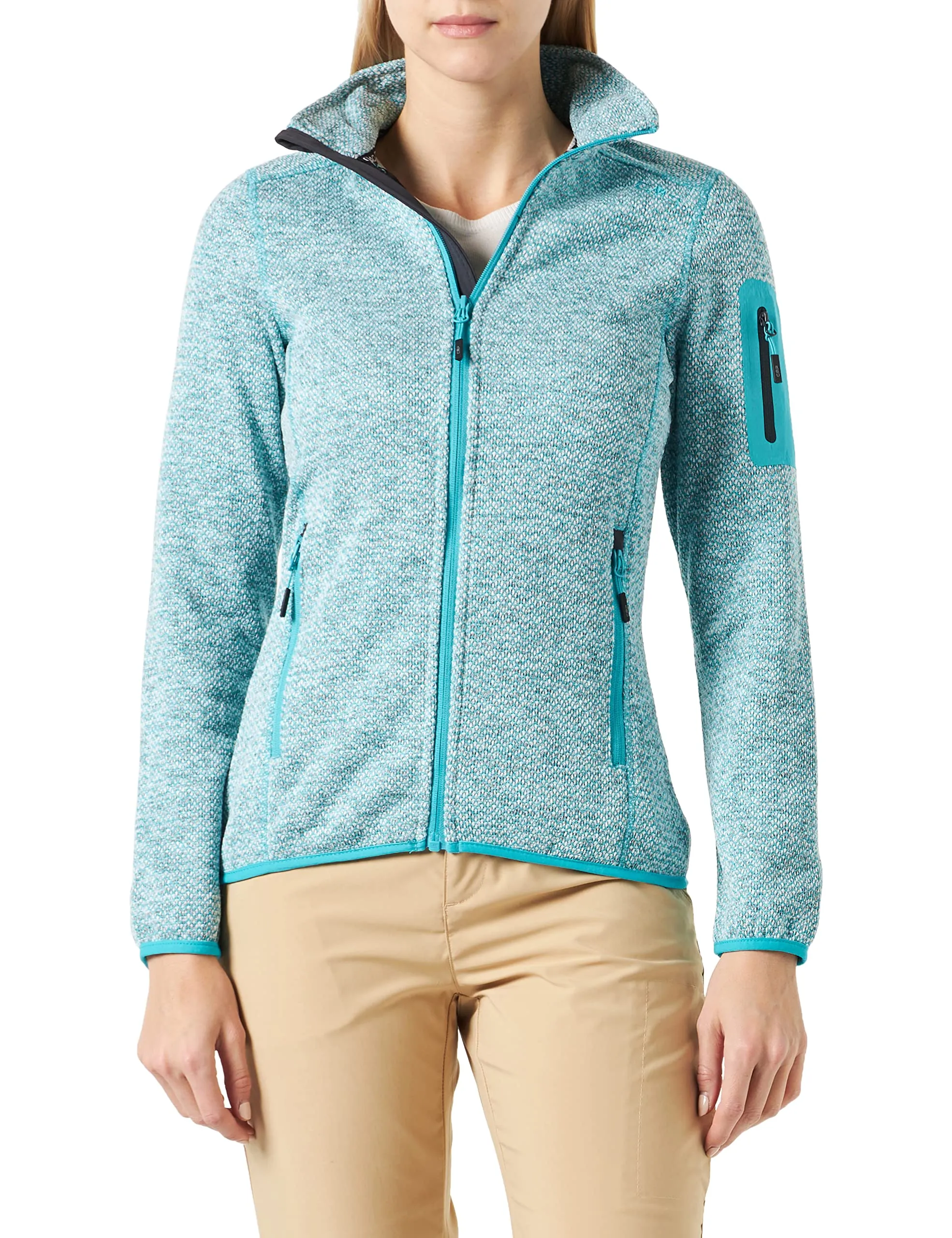 CMP Giacca Knit-tech da Donna, Lagoon White, 52 - immagine 2