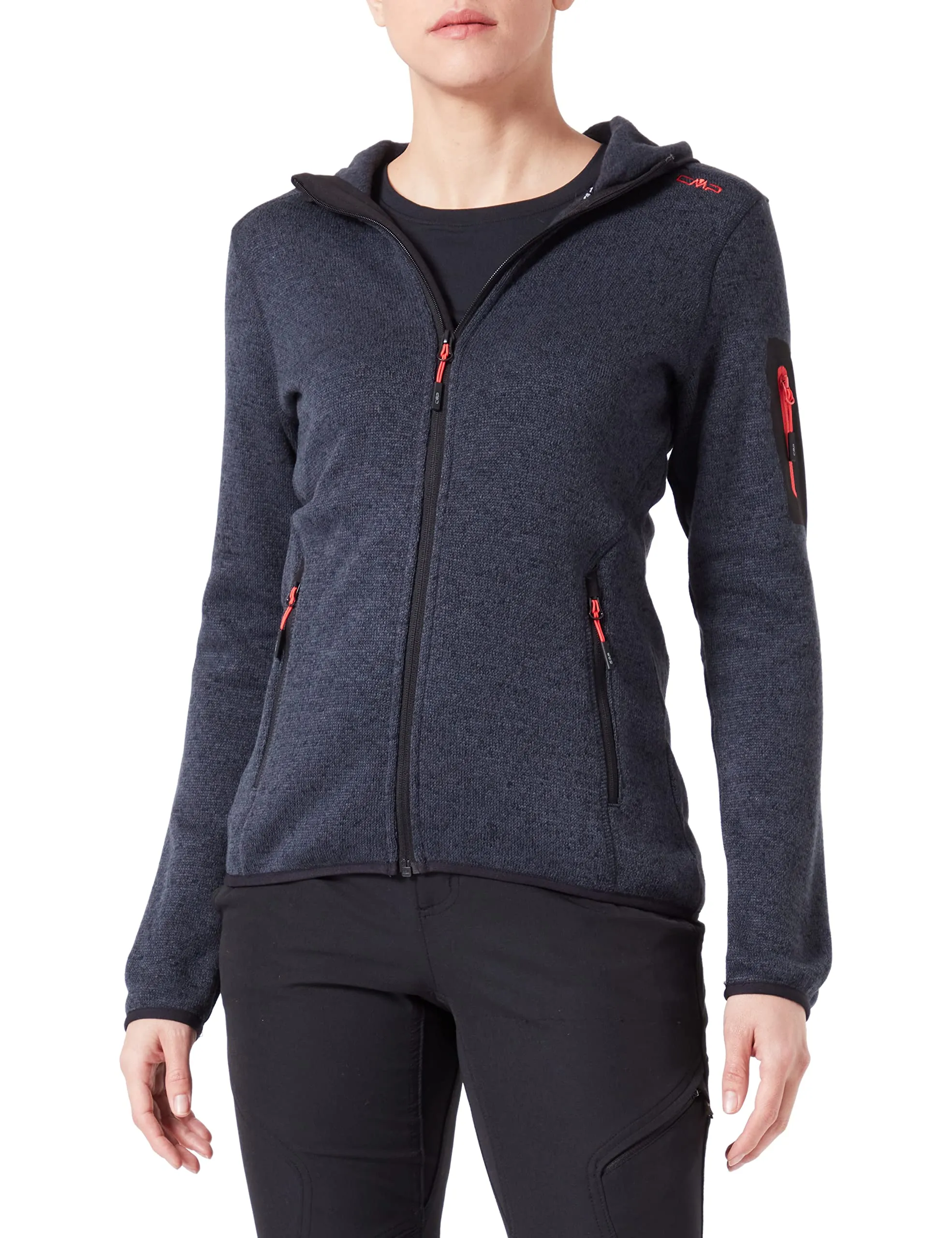 CMP Giacca Knit-tech da Donna, Titanio Campari, 40 - immagine 2