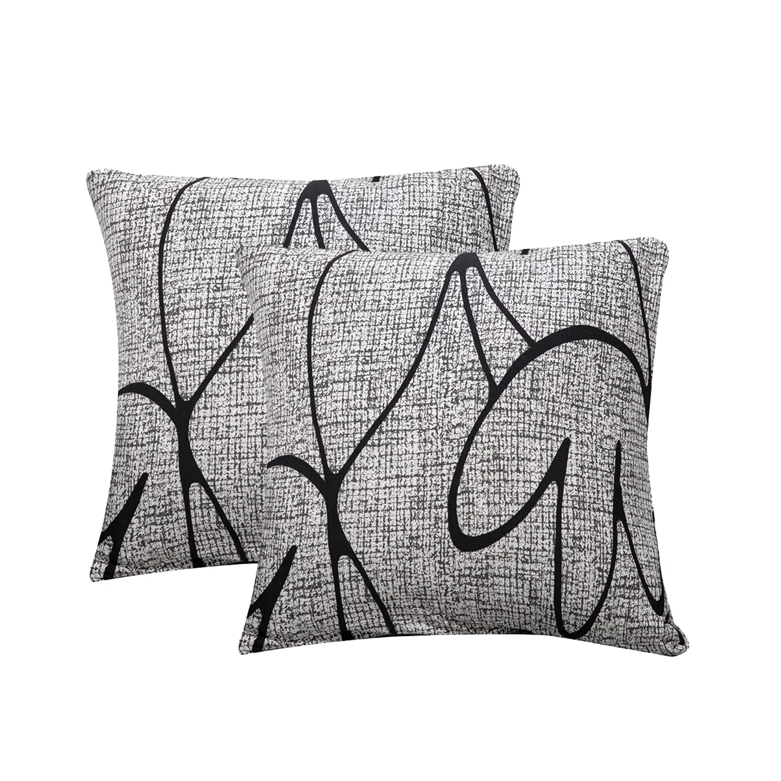 Jaotto Federe per Cuscini Divano Decorativi in Spandex, 45x45cm, Grigio, Set di 2 - immagine 1