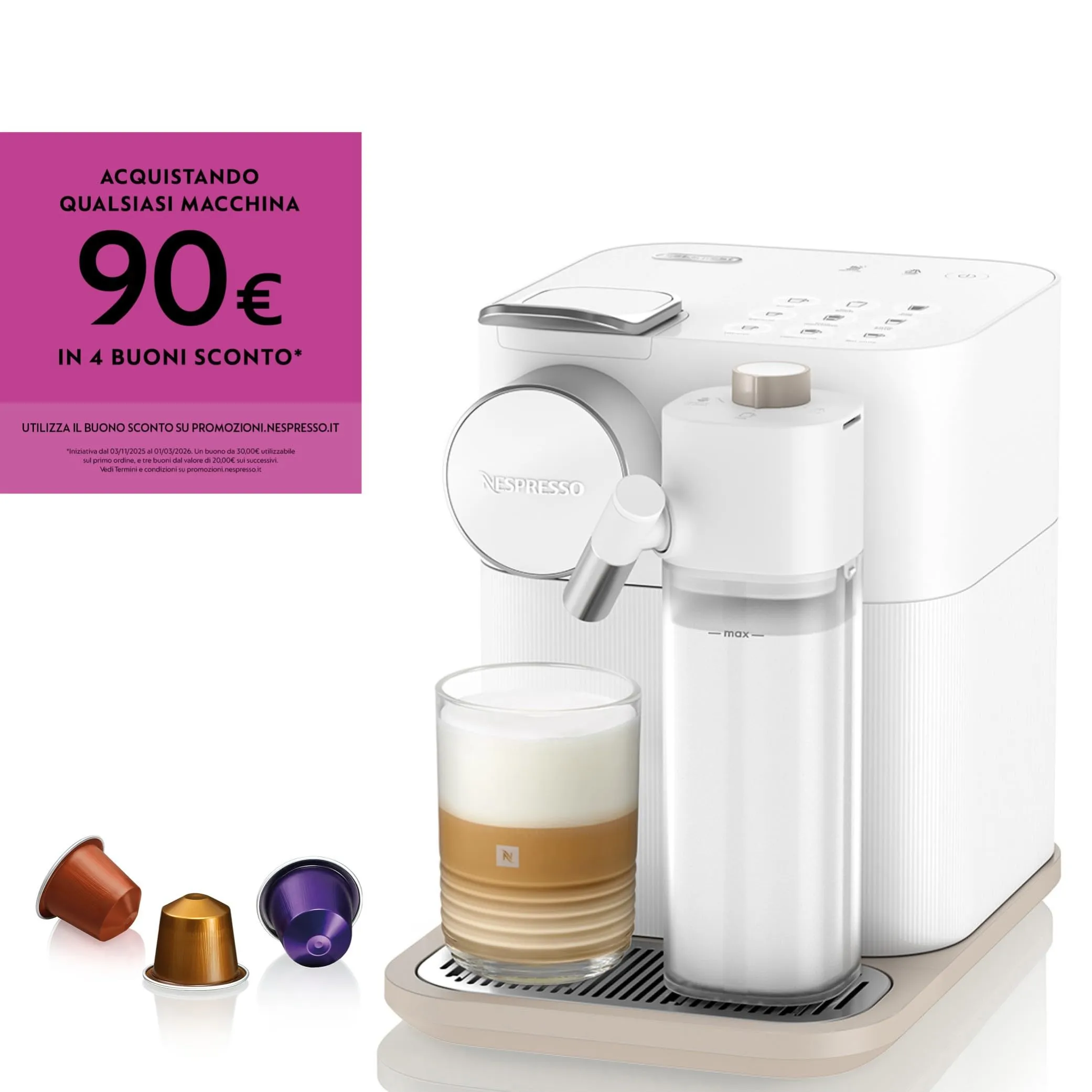 De'Longhi Nespresso Gran Lattissima EN640.B Macchina per Caffè Automatica a Capsule, Nero - immagine 2