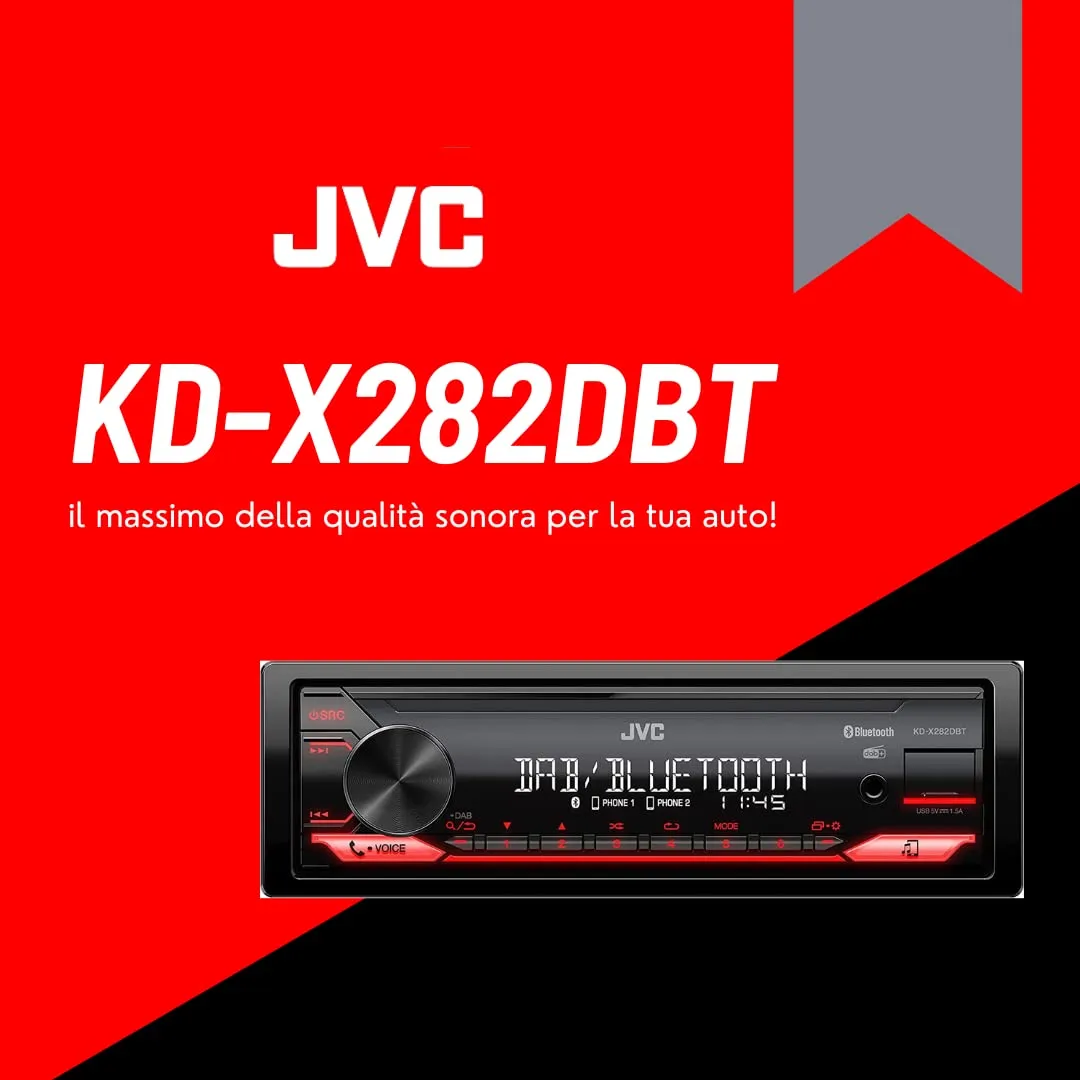 JVC KD-X282DBT Autoradio Bluetooth Digital Media Receiver con DAB+, Nero - immagine 2