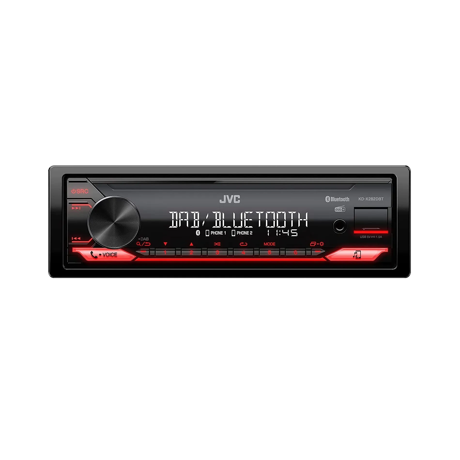 JVC KD-X282DBT Autoradio Bluetooth Digital Media Receiver con DAB+, Nero - immagine 4