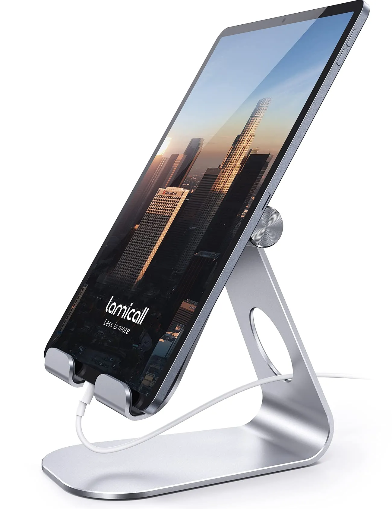 Lamicall Supporto Regolabile per Tablet da Tavolo, Compatibile con iPad Pro, Air, Mini, Samsung Tab e Dispositivi 5-13 pollici - Argento - immagine 1