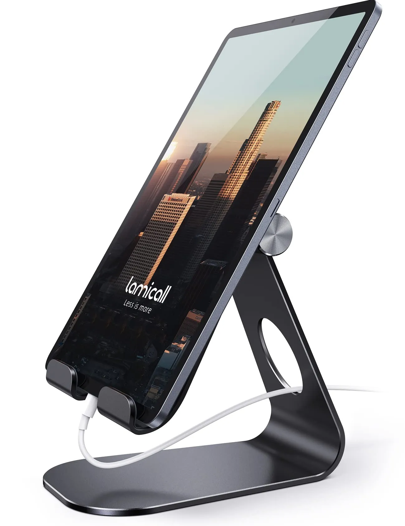 Lamicall Supporto Tablet Regolabile Universale per iPad Pro, Air, mini, iPhone e Samsung Tab - Nero - immagine 1