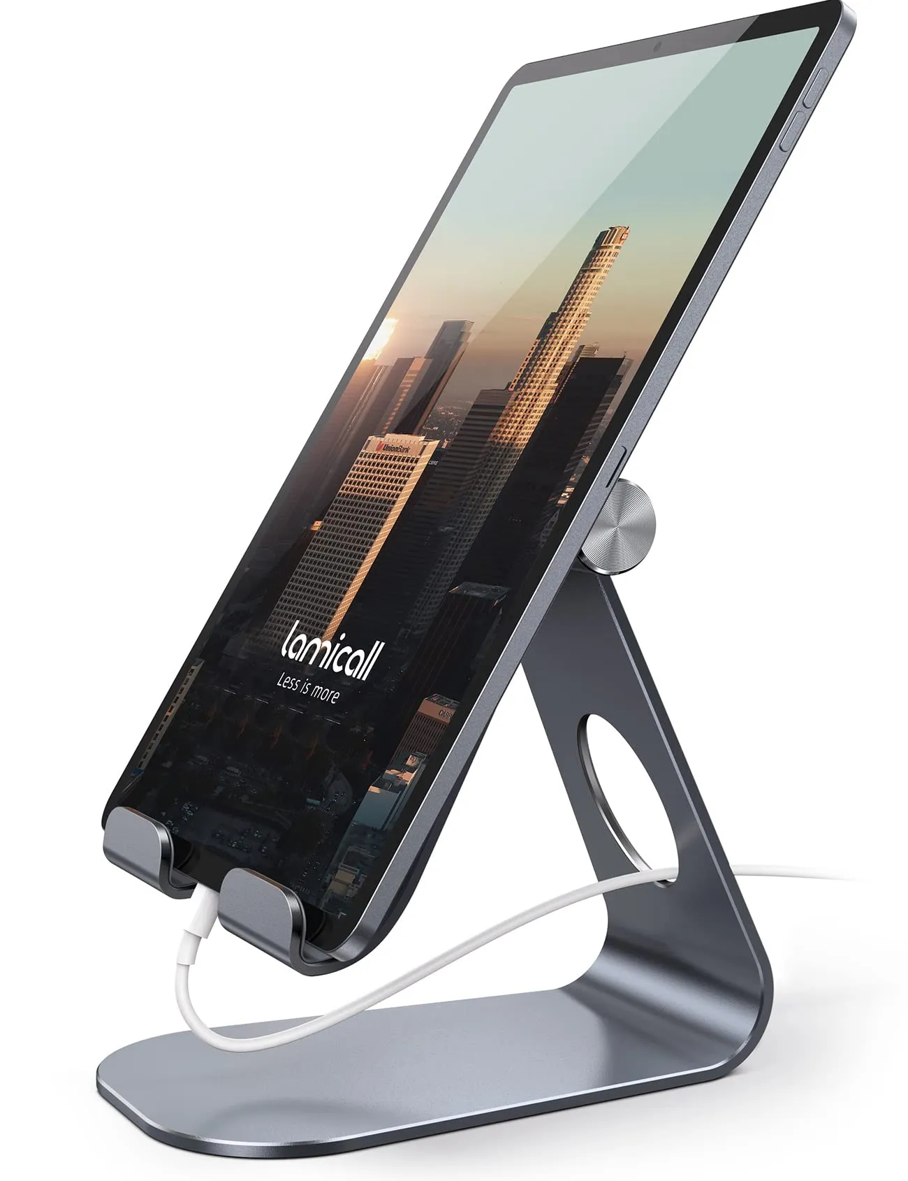 Lamicall Supporto Tablet Regolabile Universale per iPad, Samsung Tab e Smartphone, Grigio - immagine 1