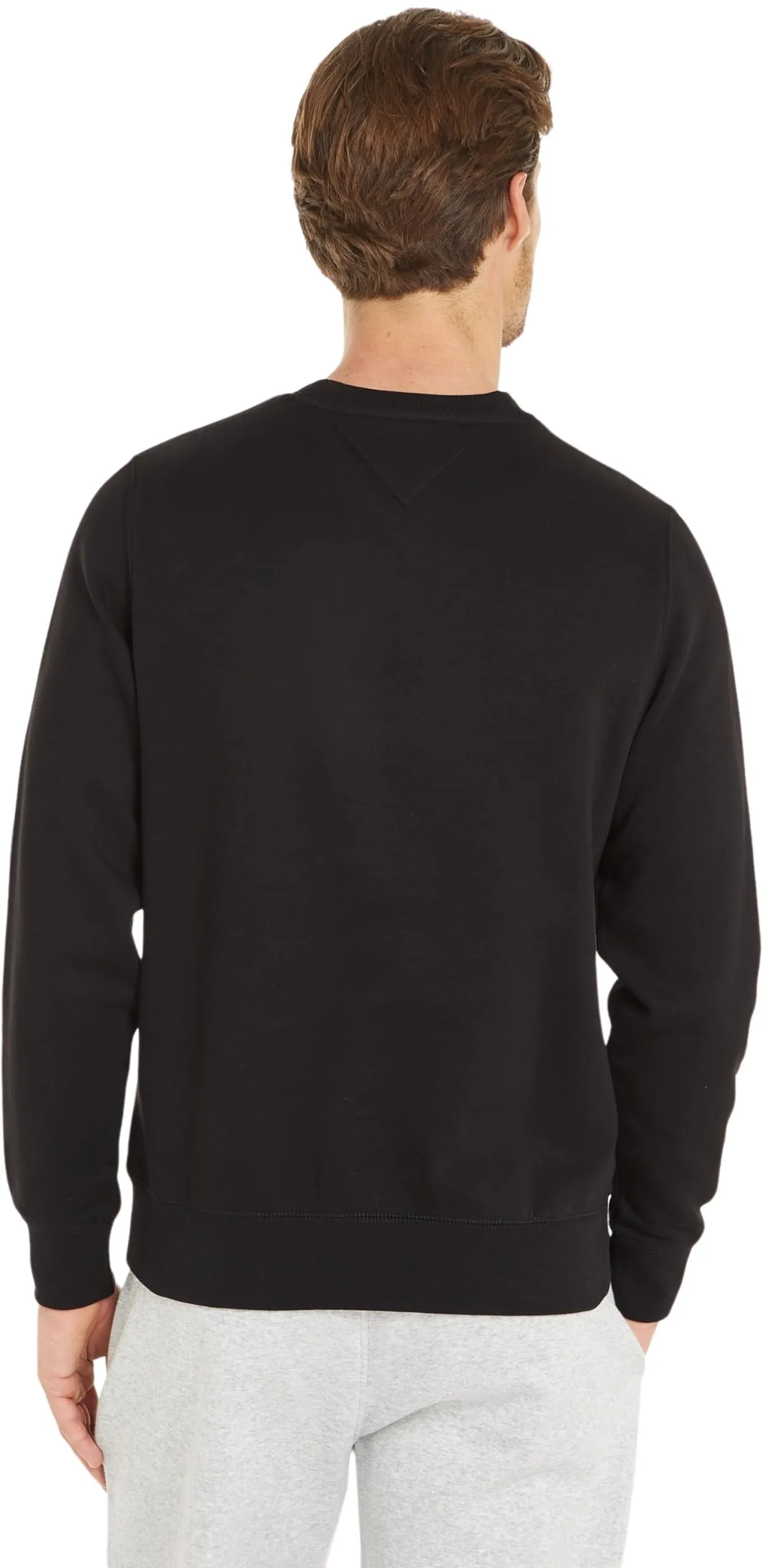 Tommy Hilfiger Uomo Felpa Logo Senza Cappuccio, Nero, S - immagine 2