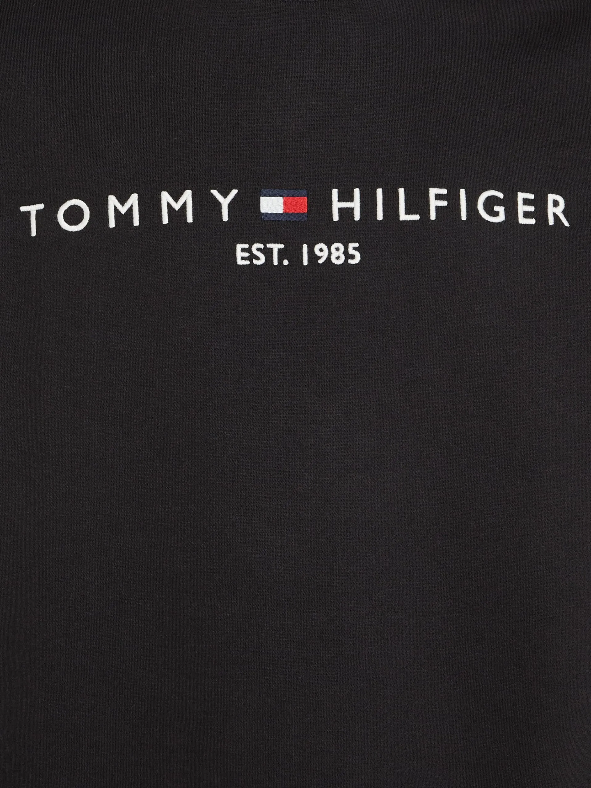 Tommy Hilfiger Uomo Felpa Logo Senza Cappuccio, Nero, S - immagine 4