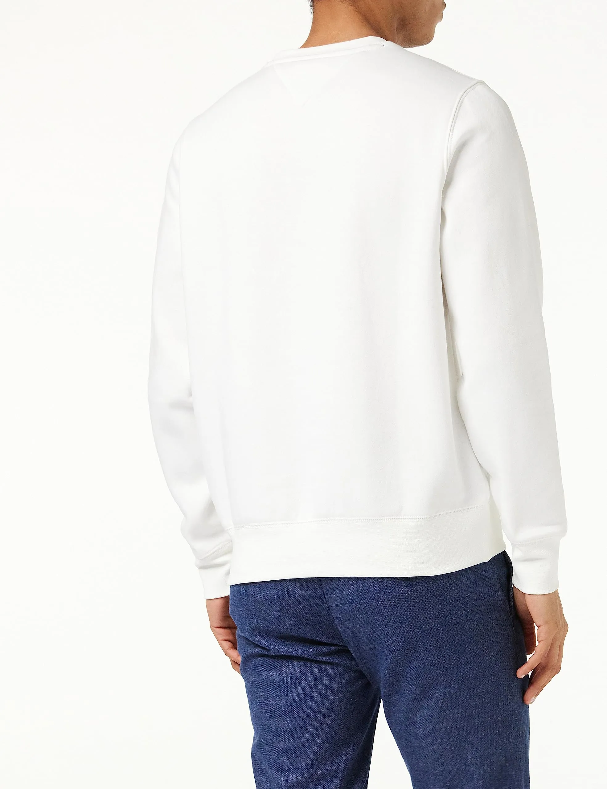 Tommy Hilfiger Uomo Felpa Tommy Logo Senza Cappuccio, Bianco, S - immagine 3