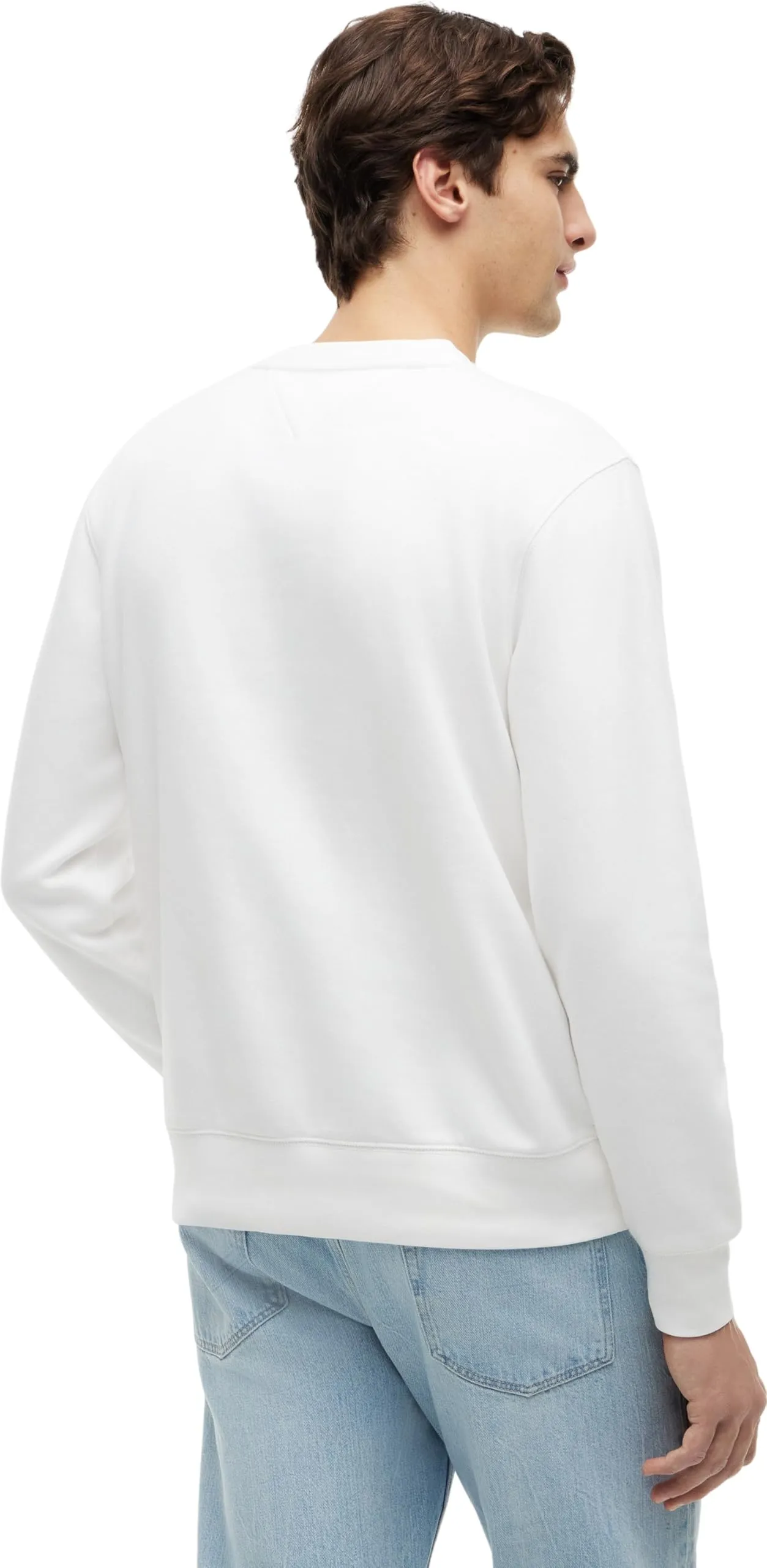 Tommy Hilfiger Uomo Felpa Logo Senza Cappuccio, Bianco, M - immagine 2