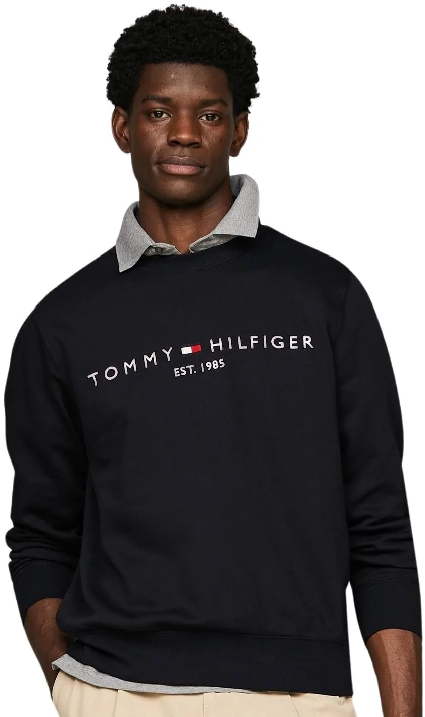 Tommy Hilfiger Uomo Felpa Tommy Logo Senza Cappuccio, Blu (Desert Sky), XS - immagine 1