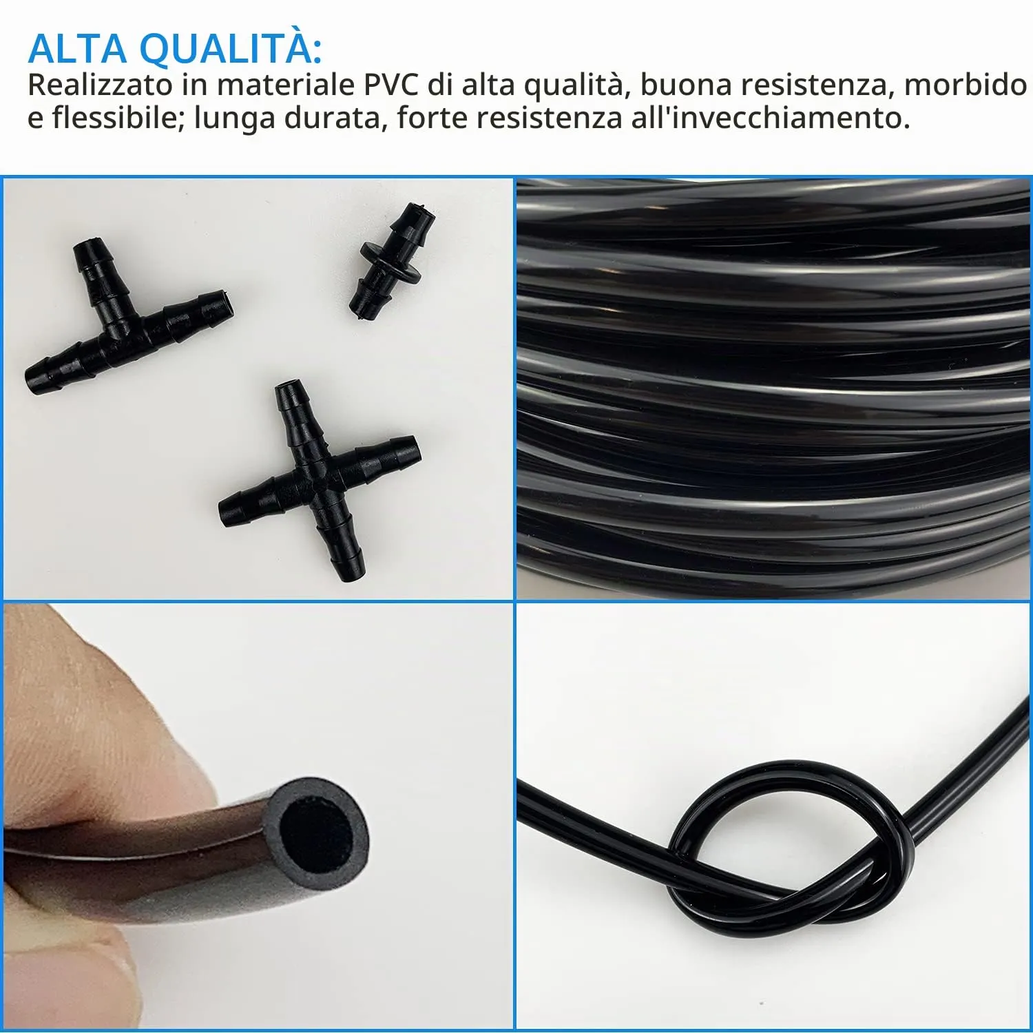 Jiehaojia Tubo di irrigazione in PVC 20m 4/7mm con 22 connettori - immagine 3