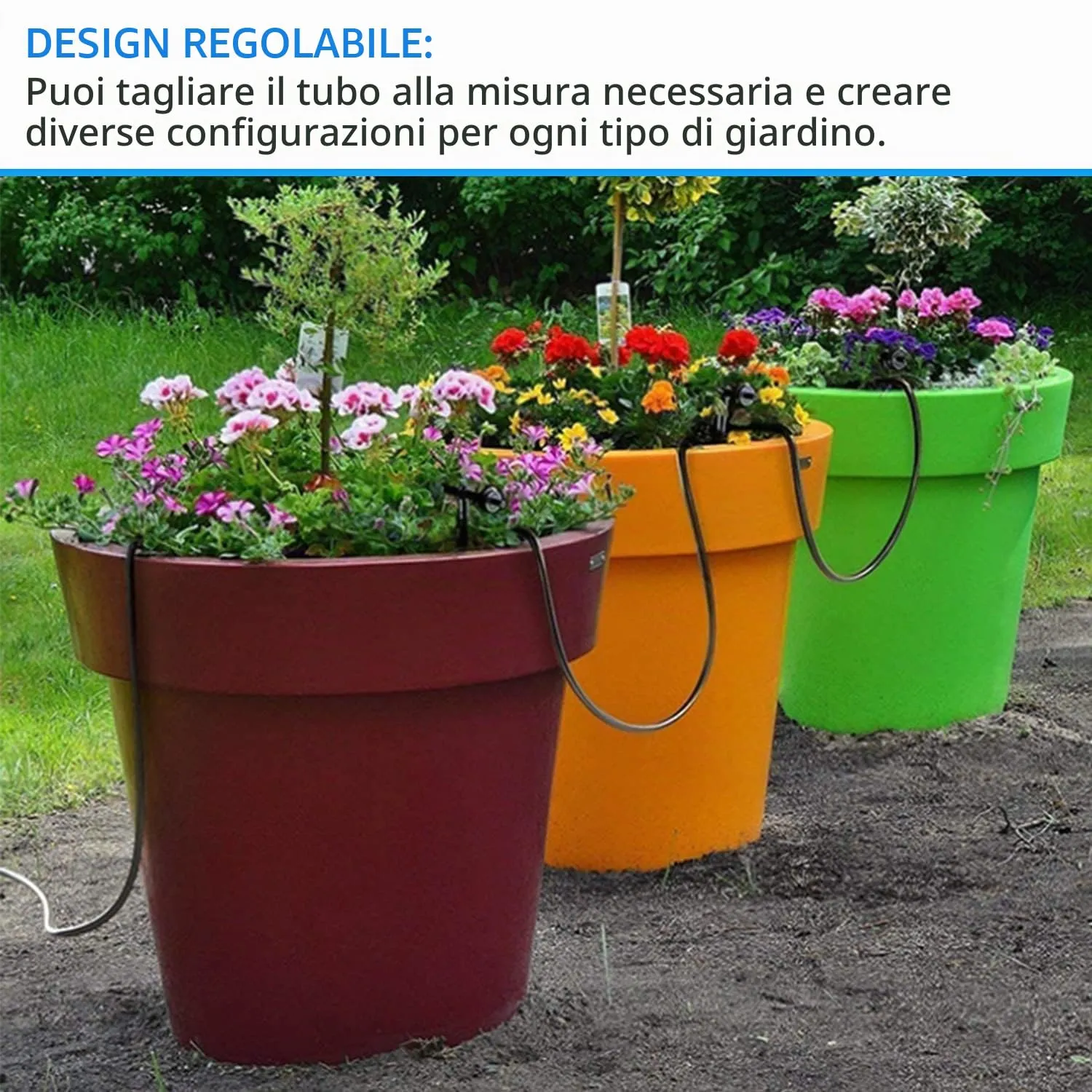 Jiehaojia Tubo di irrigazione in PVC 20m 4/7mm con 22 connettori - immagine 4
