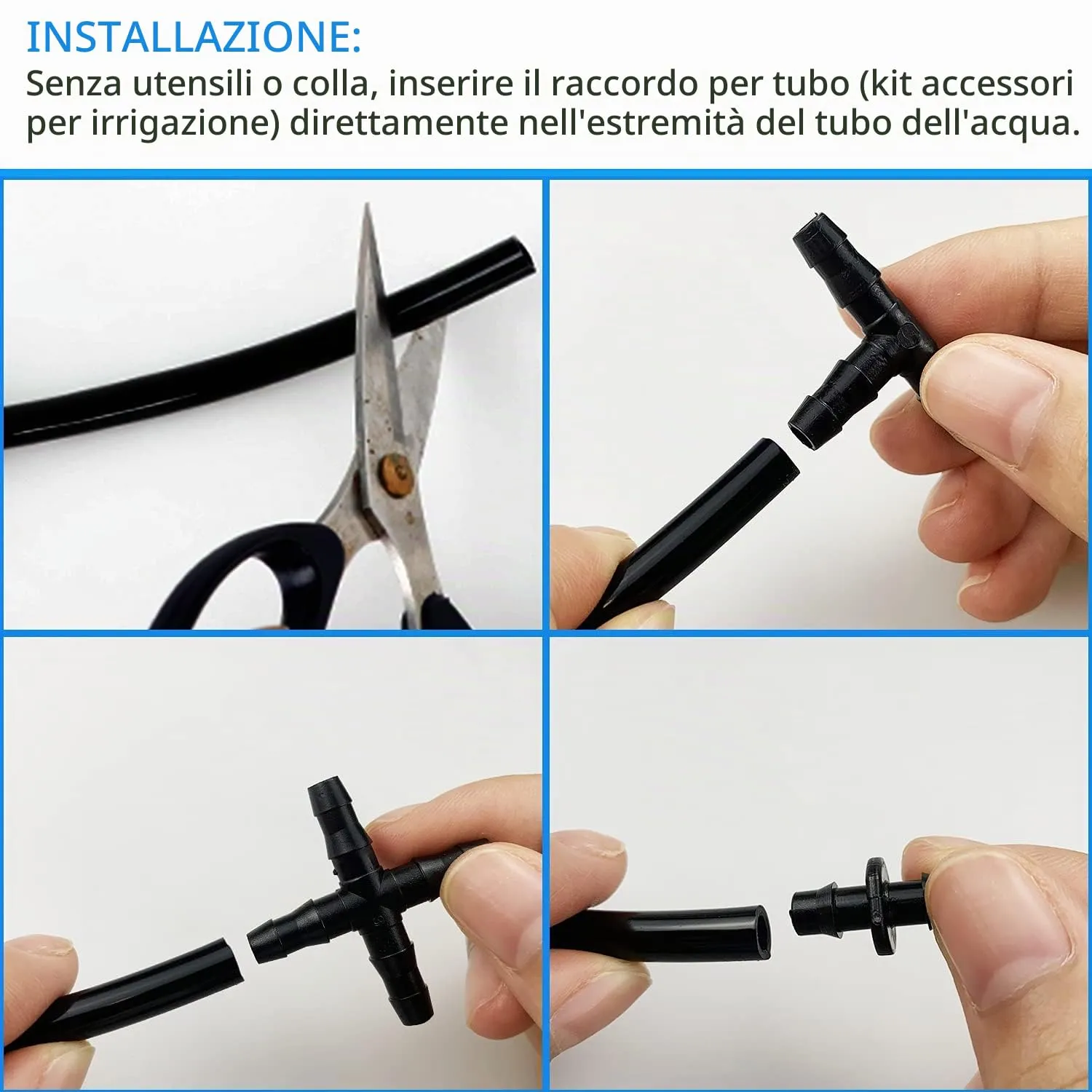 Jiehaojia Tubo di irrigazione in PVC 20m 4/7mm con 22 connettori - immagine 5