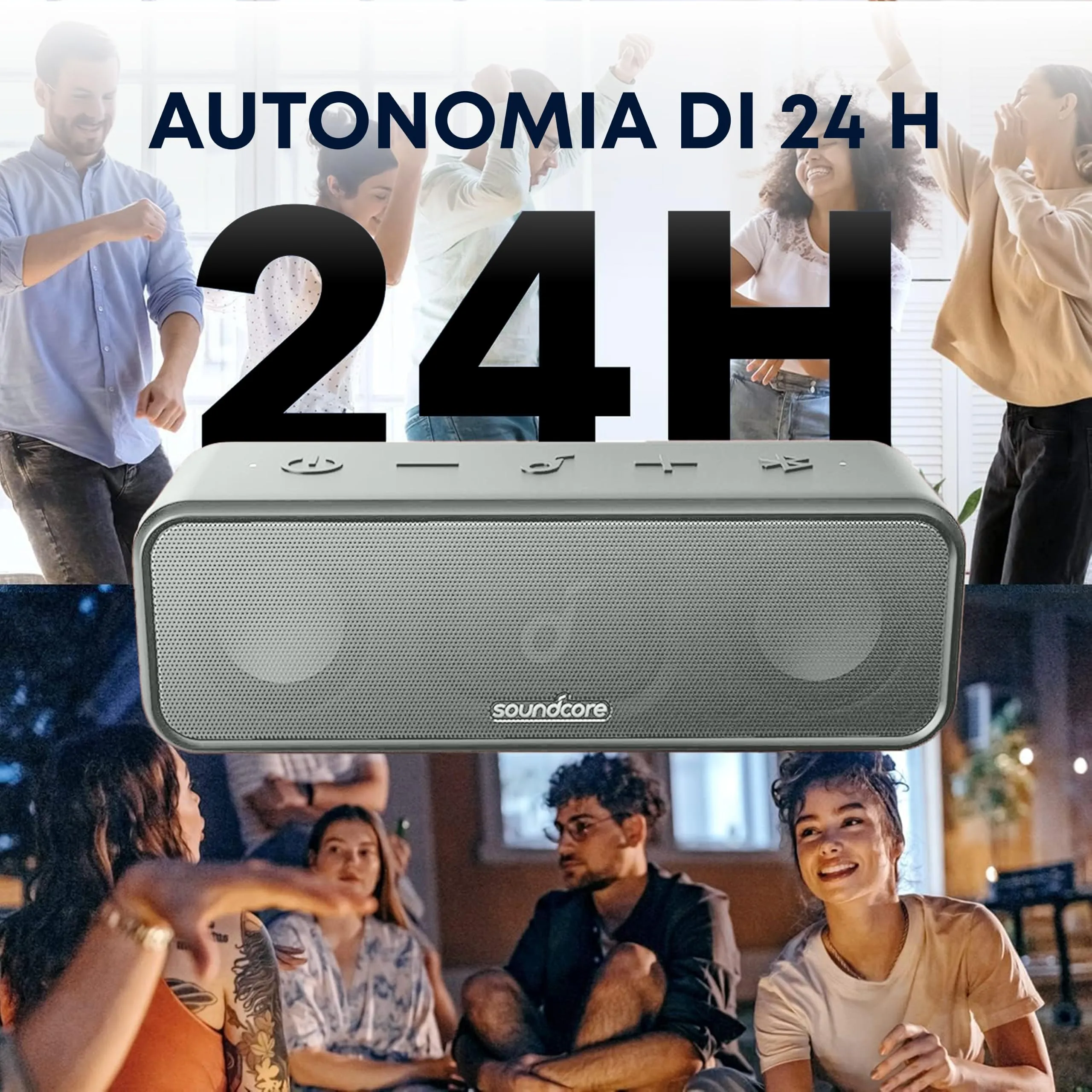 Soundcore 3 by Anker Bluetooth Portable Speaker, 16W, IPX7, 24 Hours - immagine 3