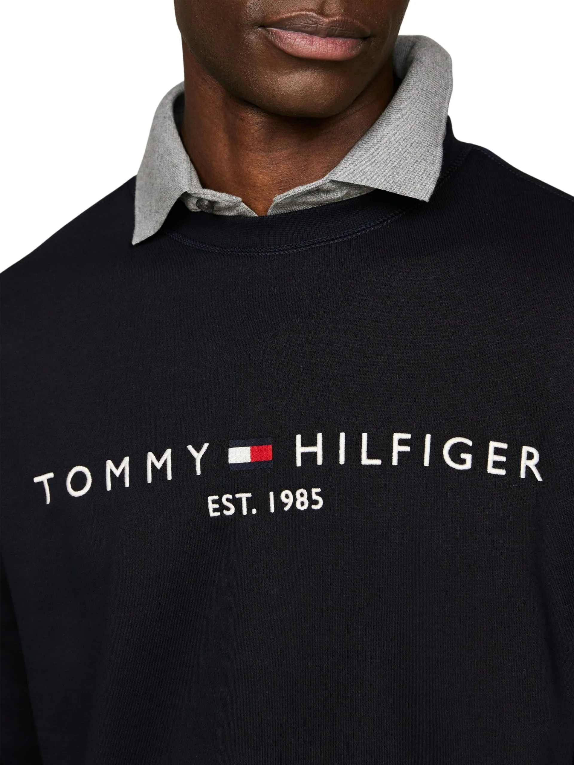 Tommy Hilfiger Felpa Senza Cappuccio Tommy Logo, Blu (Desert Sky), XL - immagine 3
