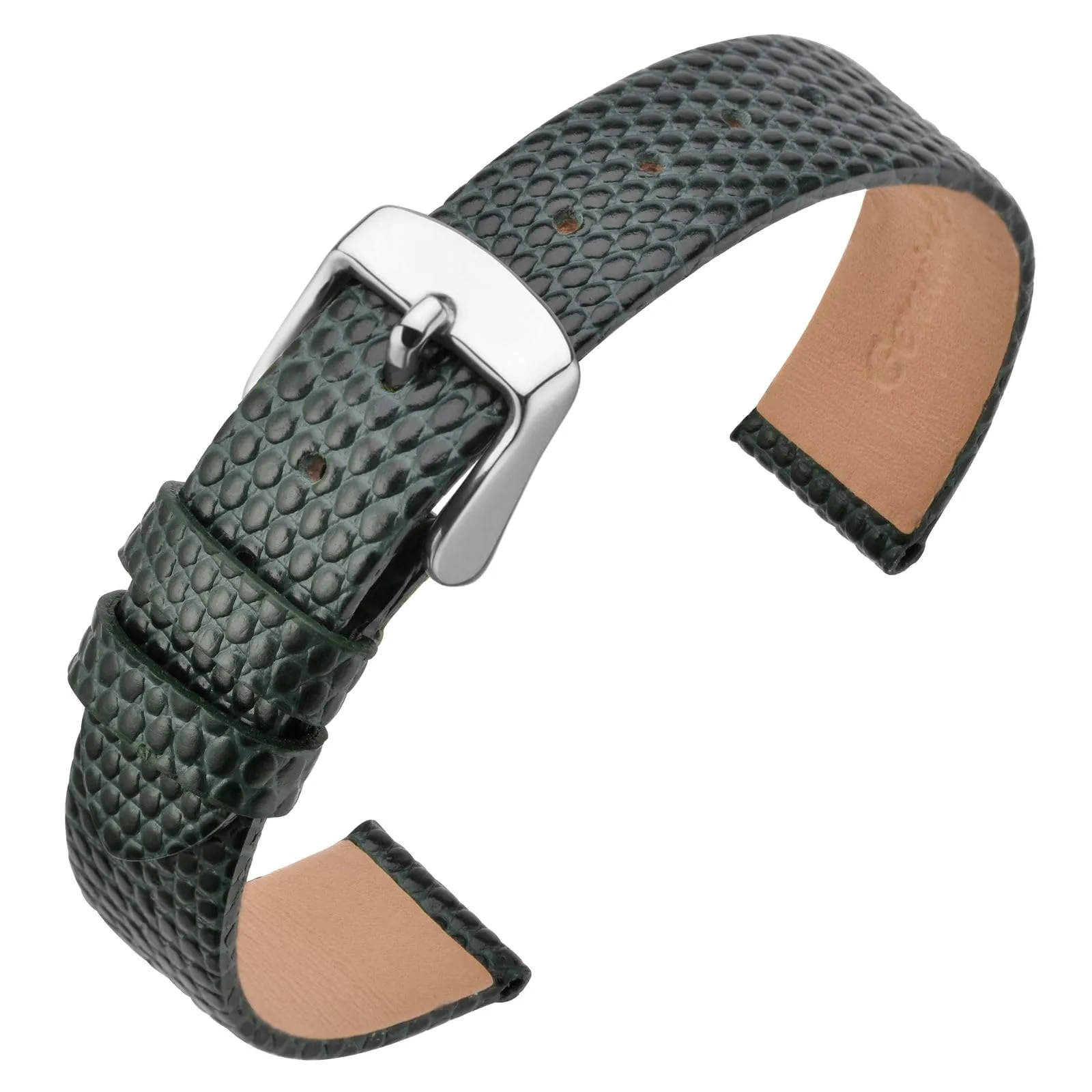 ANNEFIT Cinturino in Pelle per Orologi Donna 16mm, Fibbia in Acciaio Inossidabile Argento, Verde - immagine 1