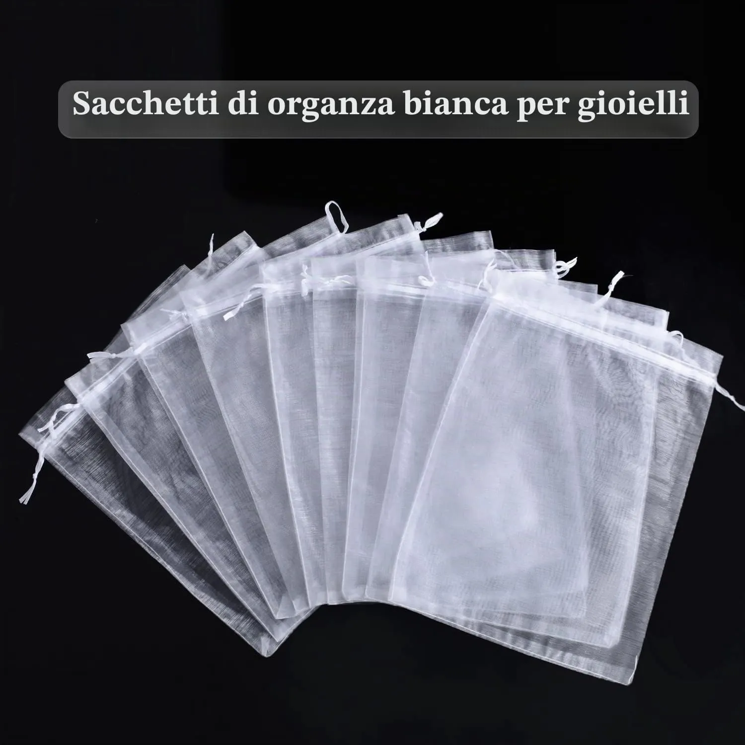 YFZYT Sacchetti in Organza Bianchi, 30x40 cm, 50 Pezzi - immagine 6