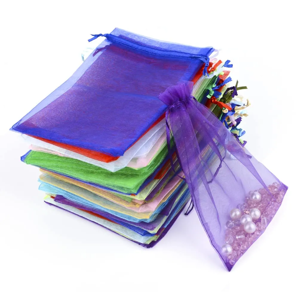 YFZYT Sacchetti in Organza 20x30cm, 100 Pezzi, Multicolore - immagine 4