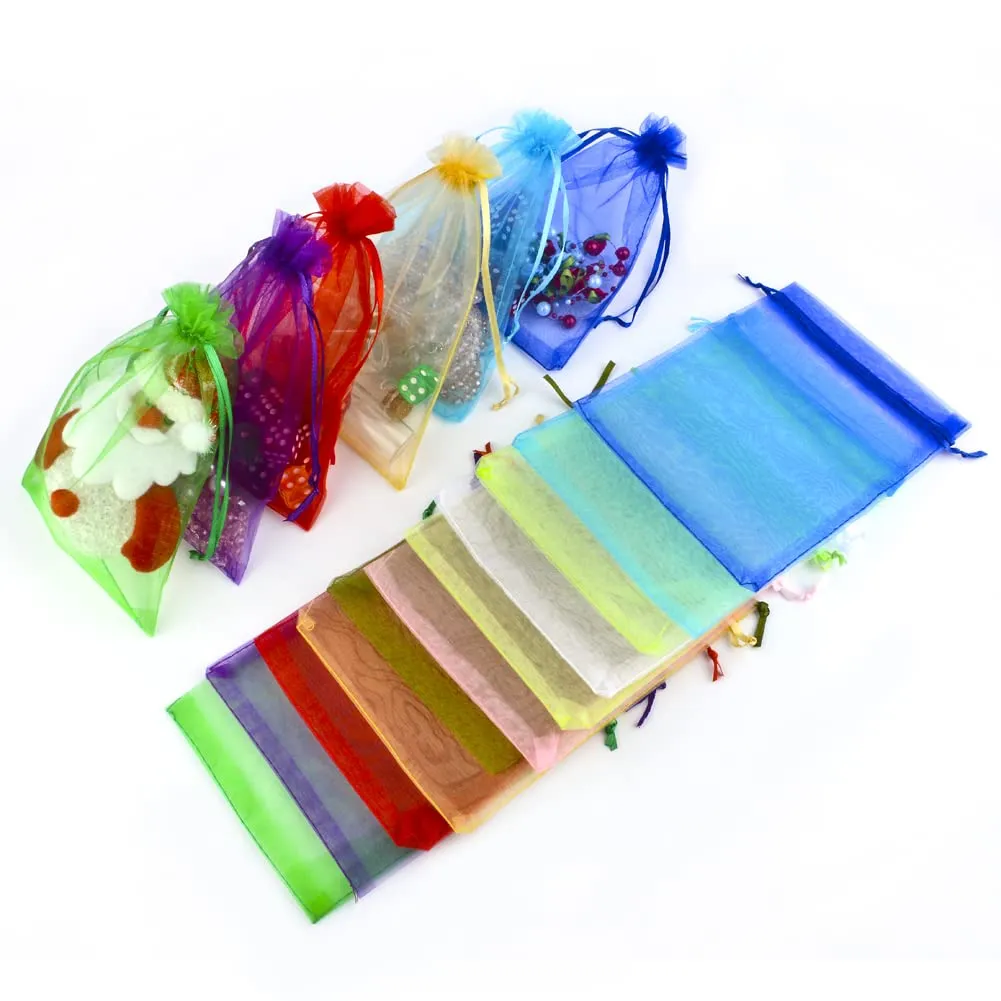 YFZYT Sacchetti in Organza 20x30cm, 100 Pezzi, Multicolore - immagine 5