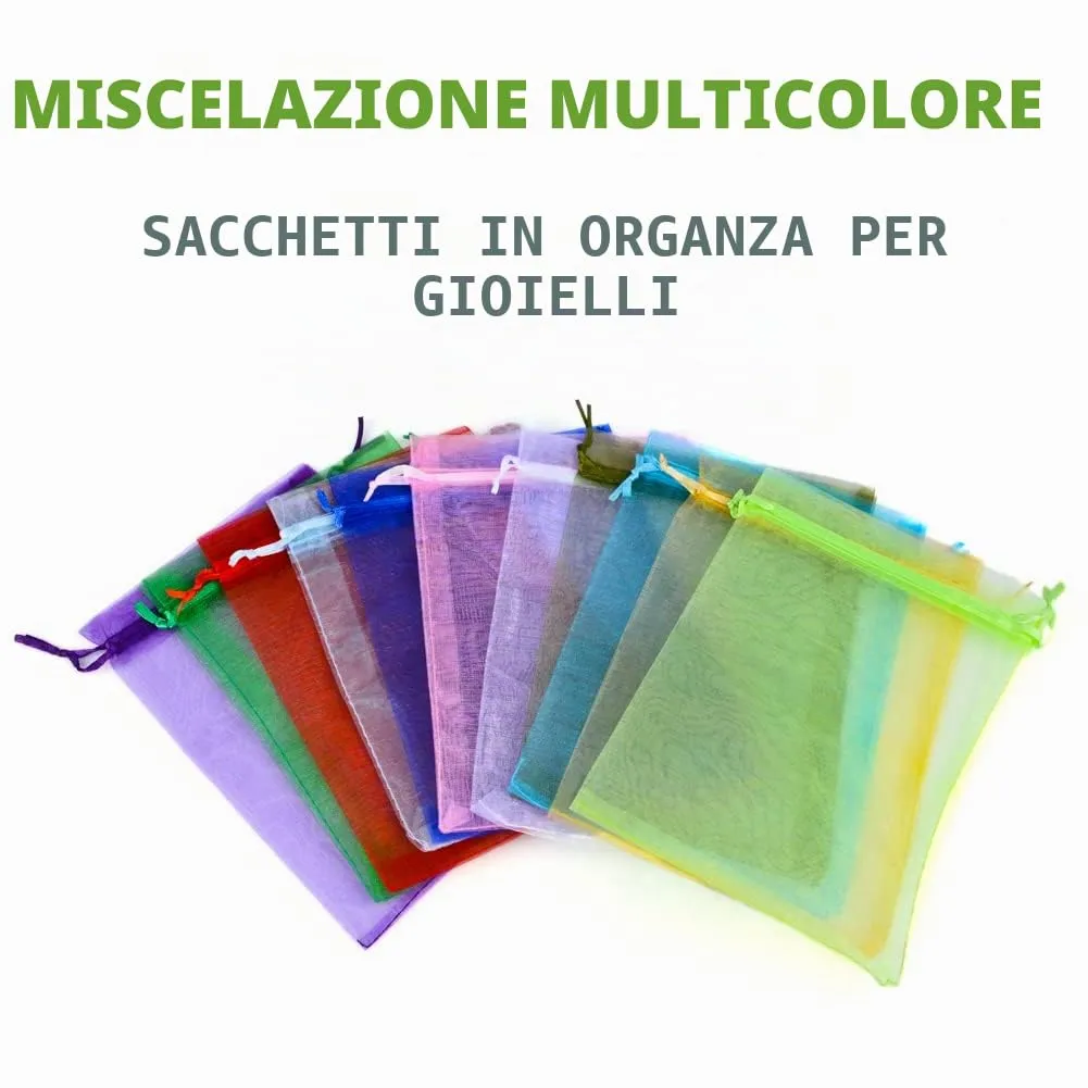 YFZYT Sacchetti in Organza 20x30cm, 100 Pezzi, Multicolore - immagine 7
