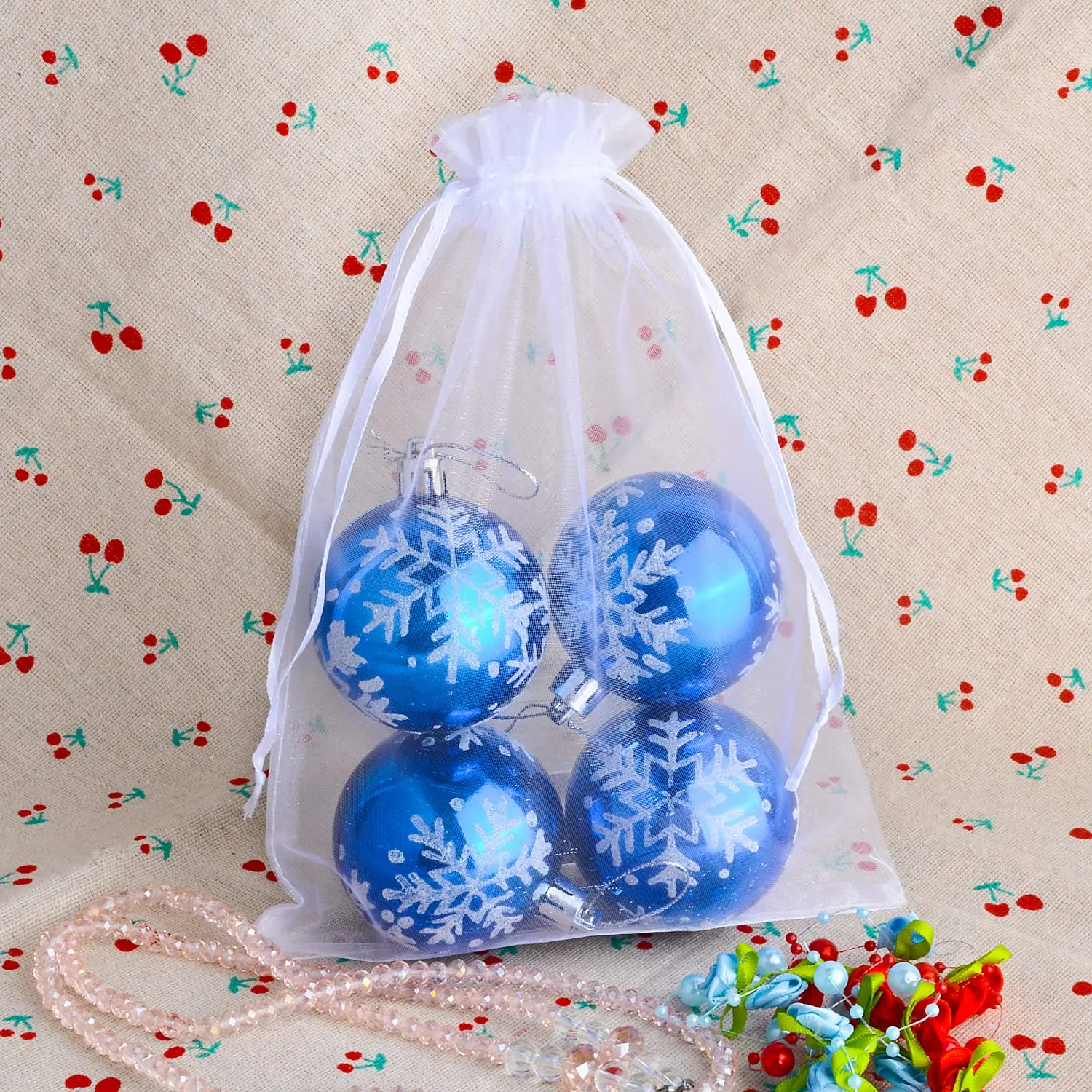 YFZYT Sacchetti in Organza Bianchi, 20x30cm, 100pz - immagine 4
