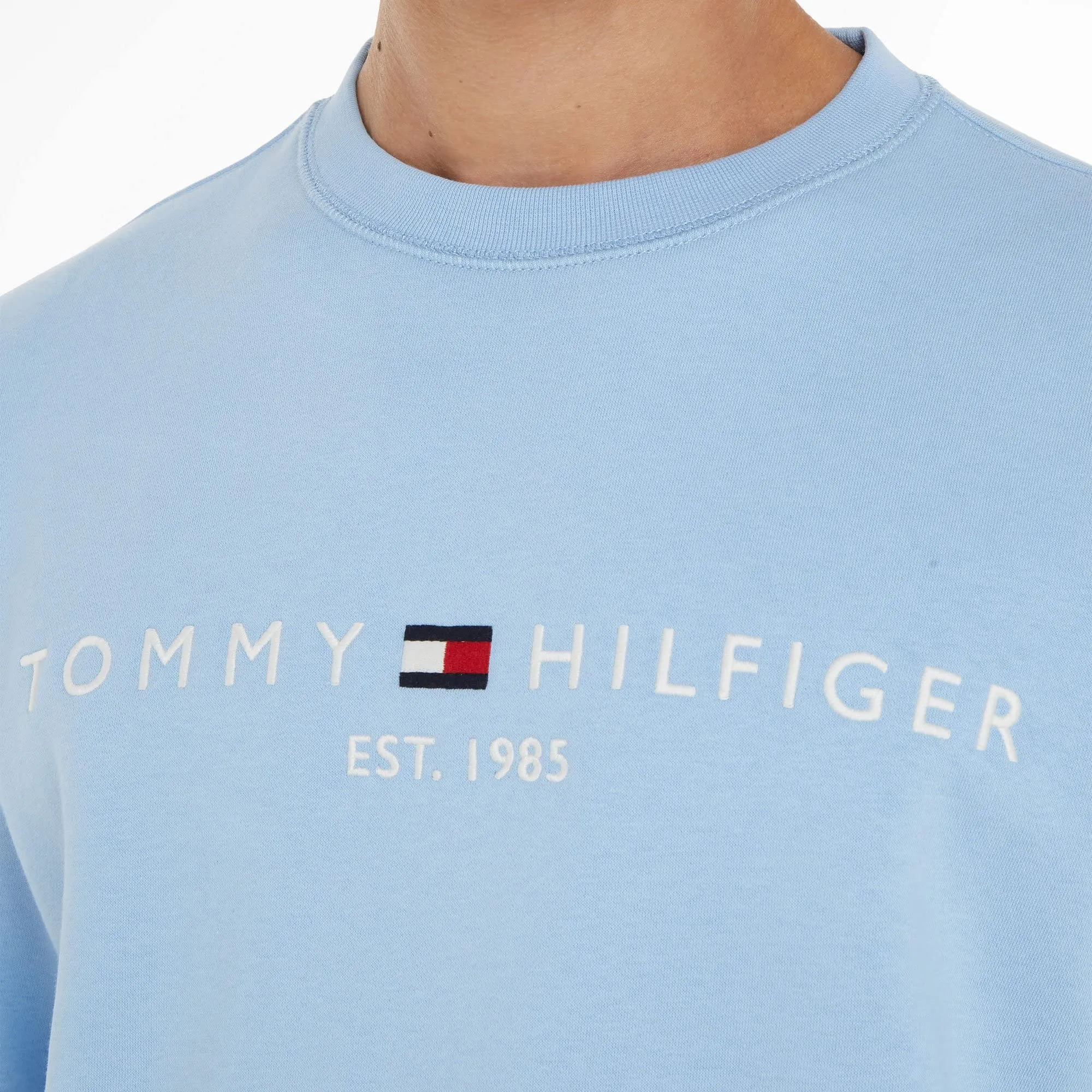 Tommy Hilfiger Felpa Uomo Tommy Logo senza Cappuccio, Blu (Vessel Blue), XL - immagine 4