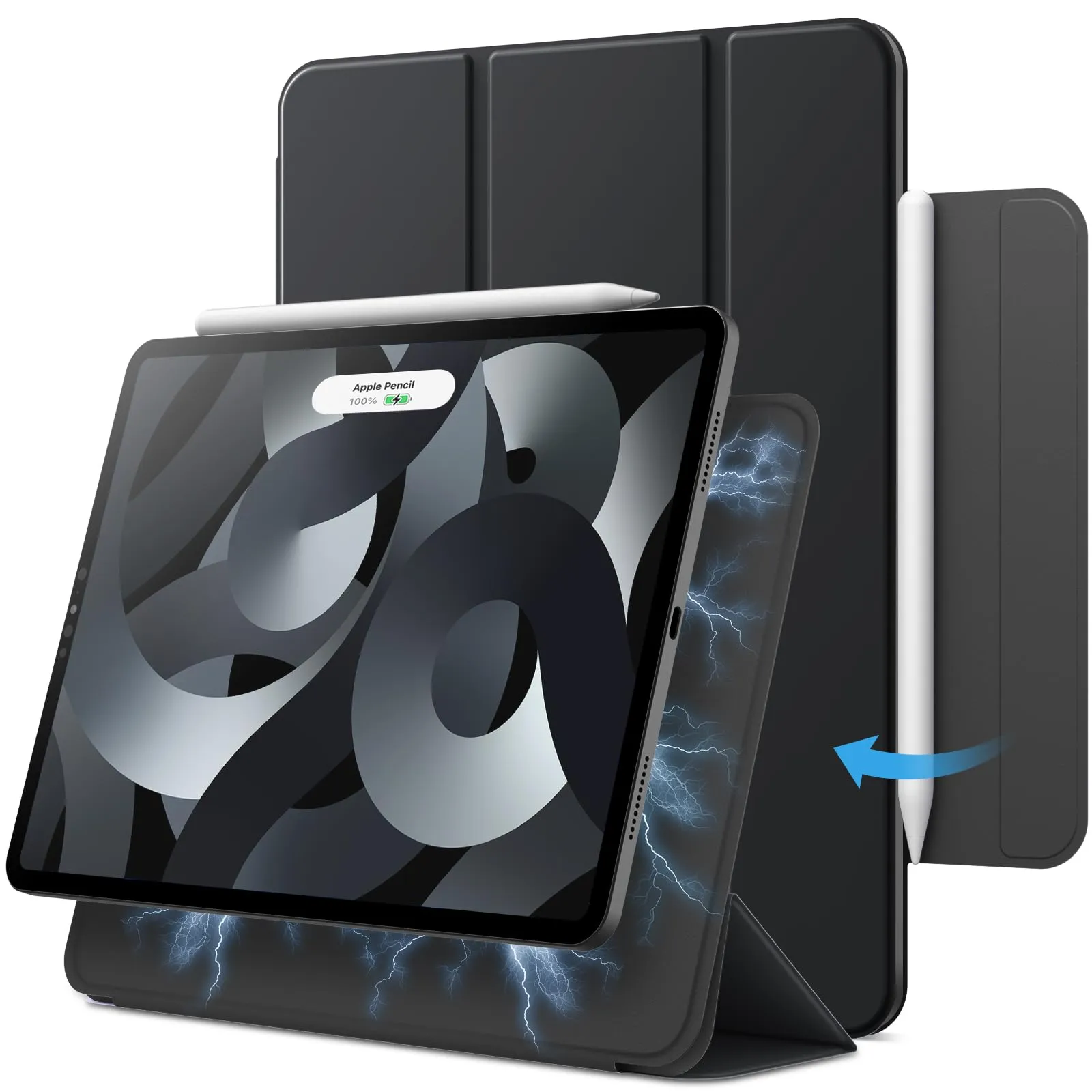 JETech Custodia Magnetica per iPad Air 11" M4/M3/M2, Air 5/4, Nero - immagine 1