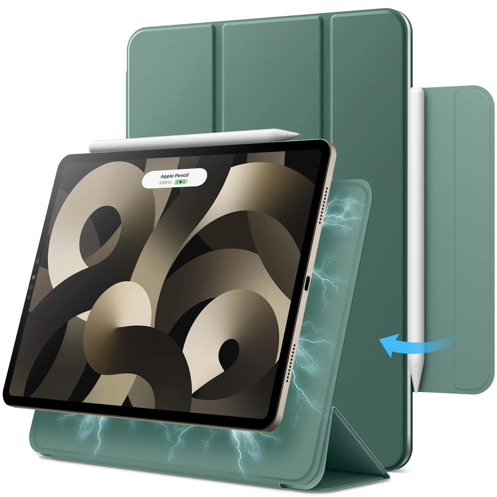 JETech Cover Magnetica per iPad Air 11" (M4/M3/M2) e iPad Air 5/4 (10.9"), Verde Nebbioso - immagine 1