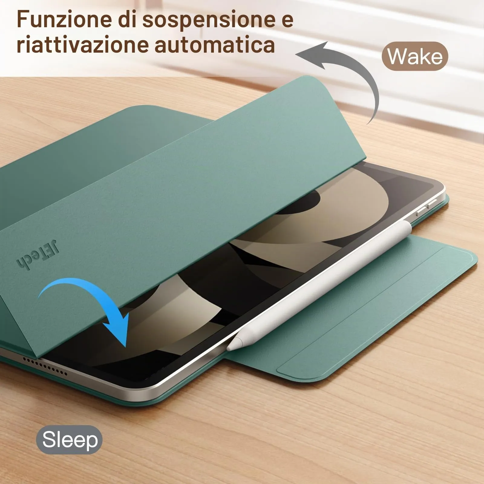 JETech Cover Magnetica per iPad Air 11" (M4/M3/M2) e iPad Air 5/4 (10.9"), Verde Nebbioso - immagine 5