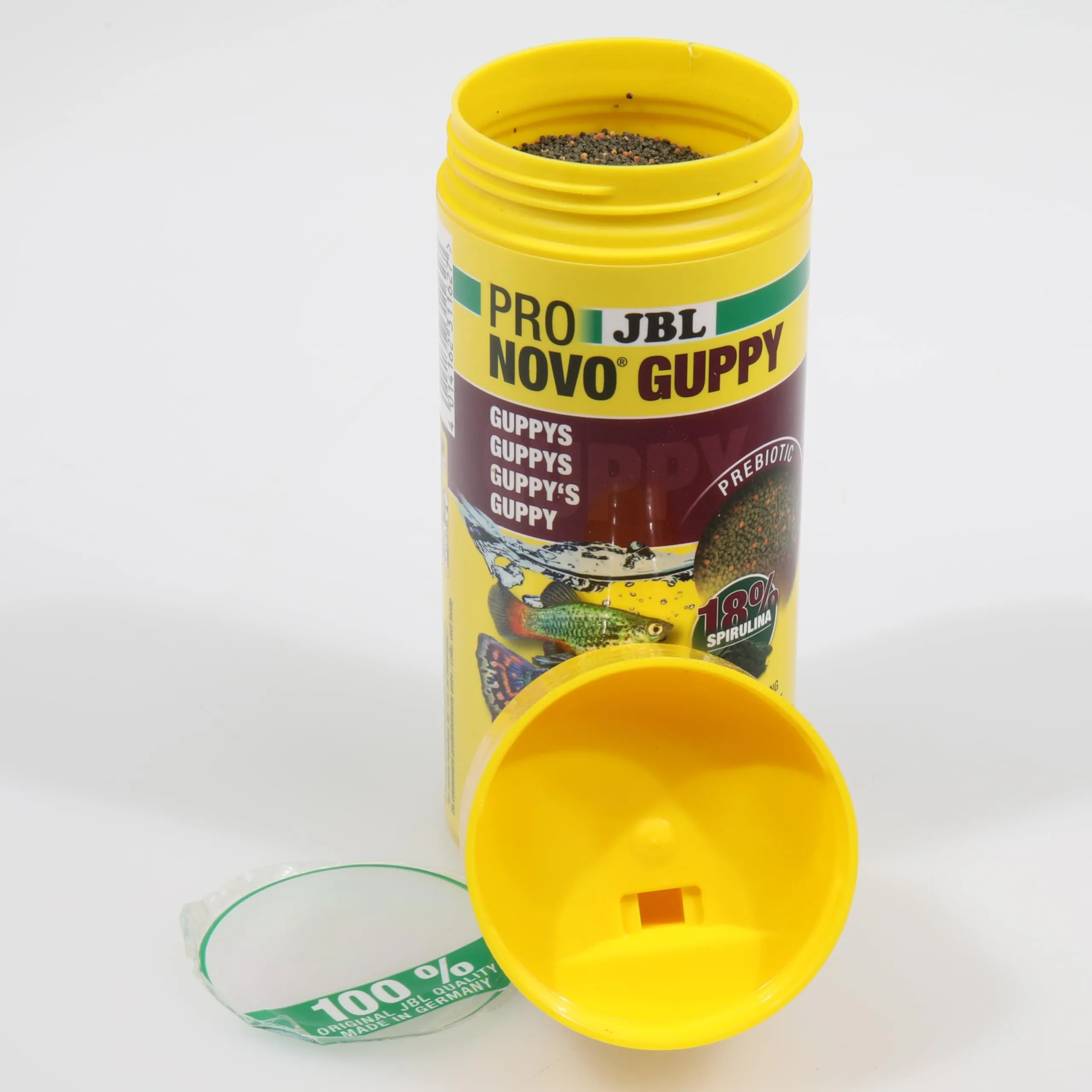 JBL Pronovo Guppy Grano, mangime base per guppy e pesci ovovivipari, pellet con dosatore a clic, 250 ml - immagine 3