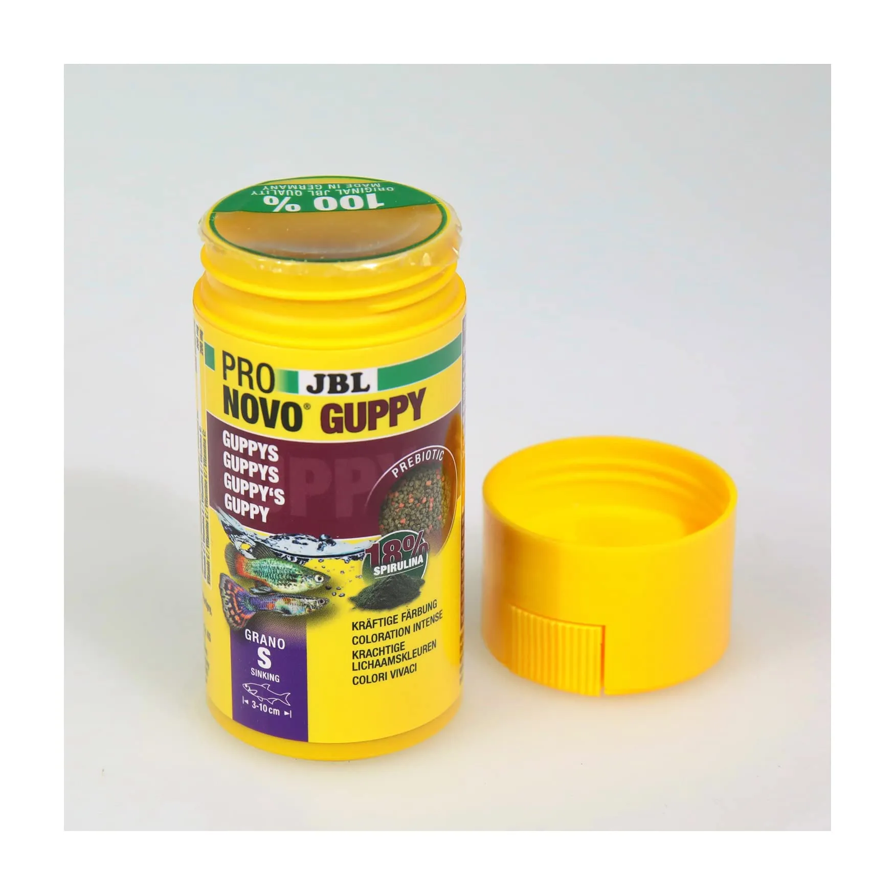 JBL Pronovo Guppy Grano, mangime base per guppy e pesci ovovivipari, pellet, dosatore a clic, taglia S, 100 ml - immagine 3