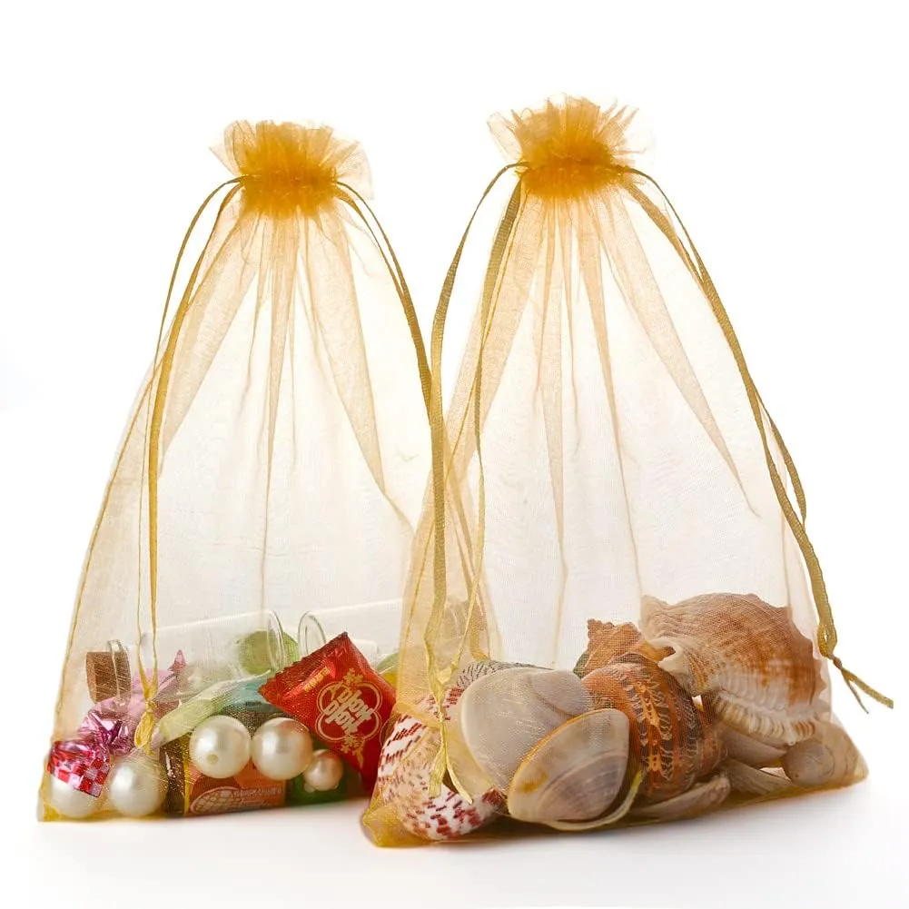 YFZYT Sacchetti in Organza Oro, 30x40 cm, 50 Pezzi - immagine 4